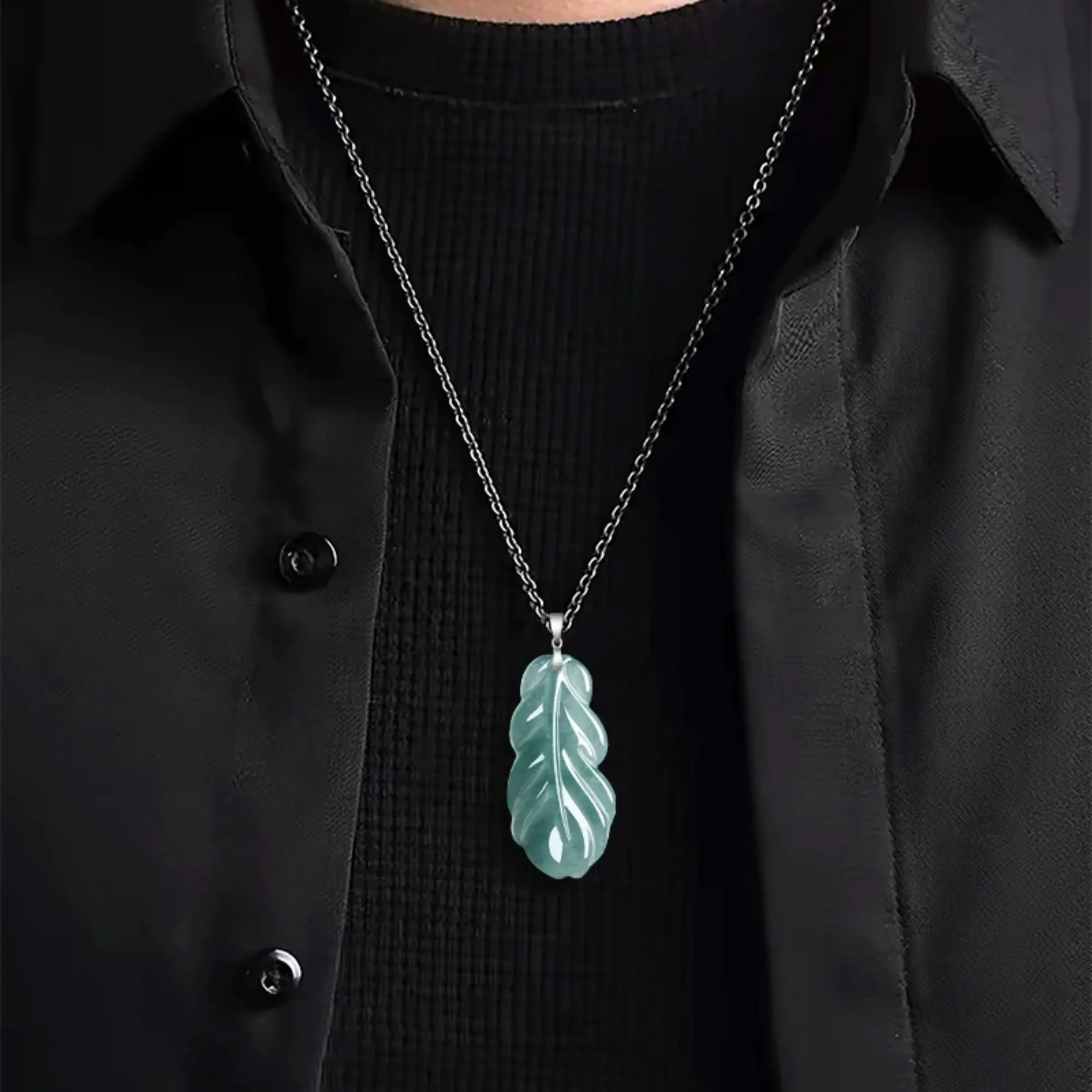 DDP 50mm Natural Certificated Type A Untreated Icy Blue Watery Guatemalan Jadeite Feather Pendant