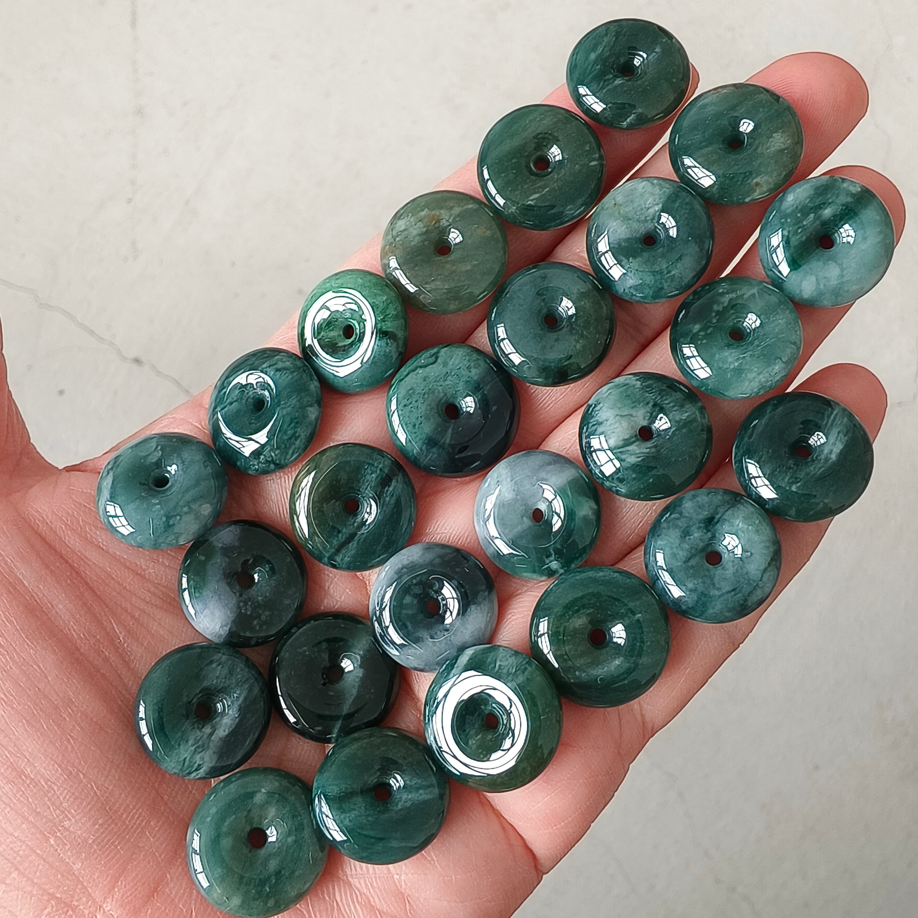 DDP 5pcs 16mm Natural Type A Blue Guatemalan Jadeite Safety Buckle Beads