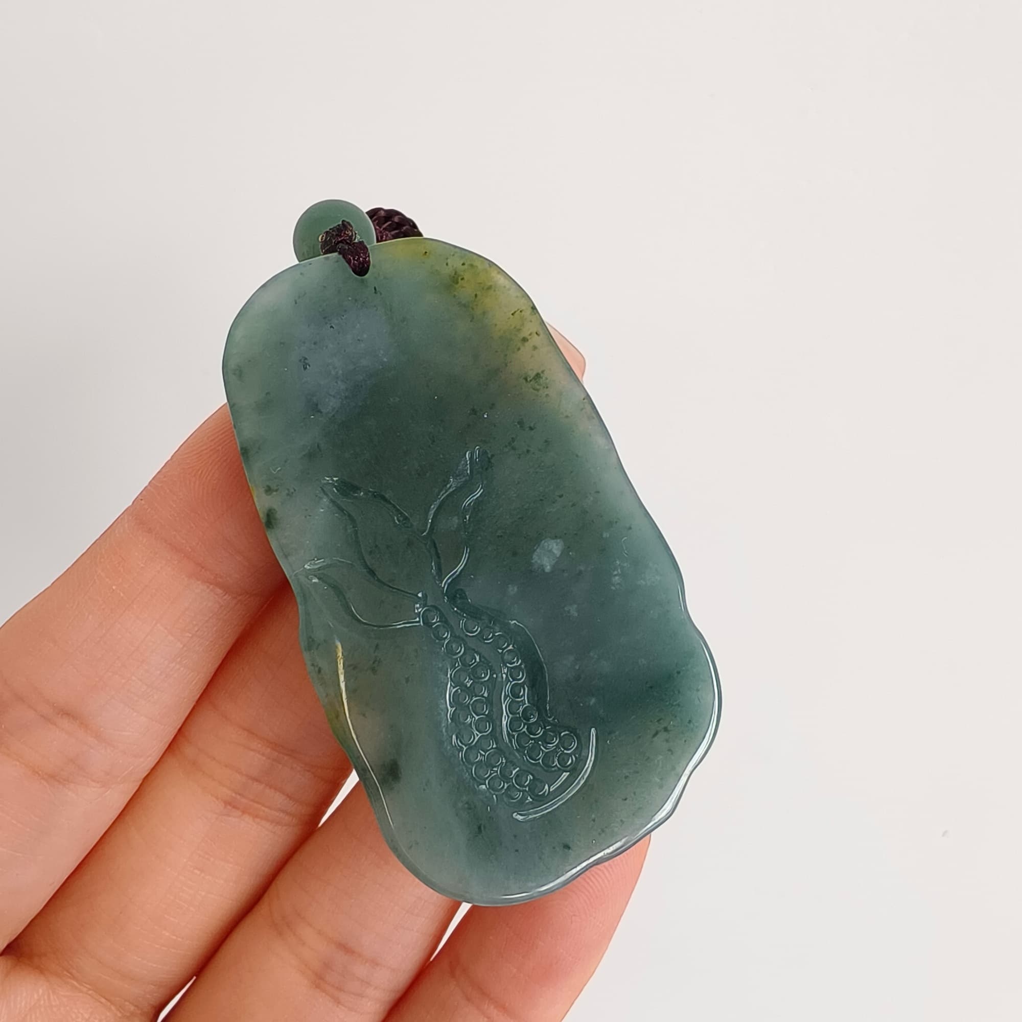 DDP 51.5mm Natural Certificated Type A Blue Yellow Guatemalan Jadeite Dragon Pendant