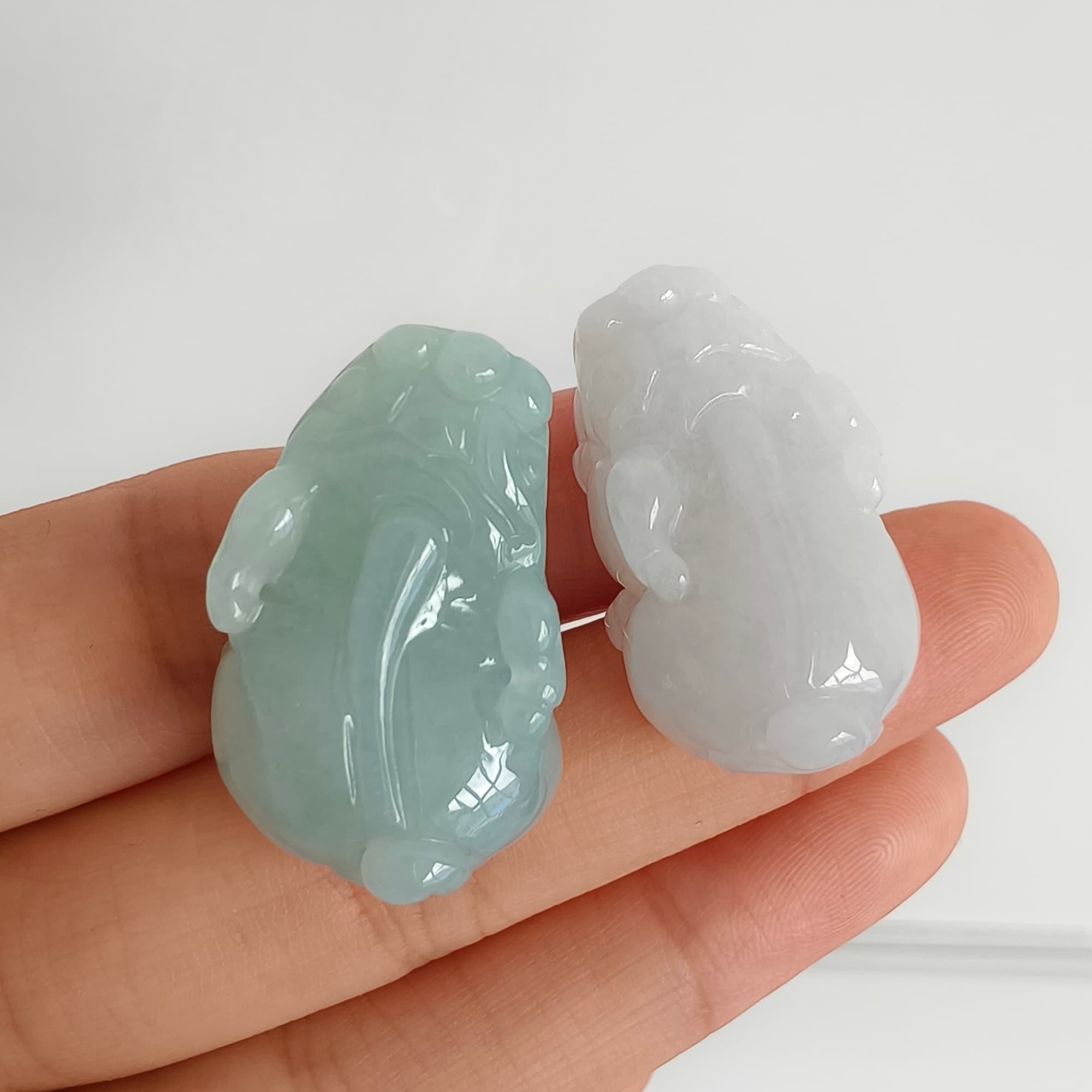 DDP 26mm Natural Type A Untreated Icy Green White Burmese Jadeite Pixiu Beads