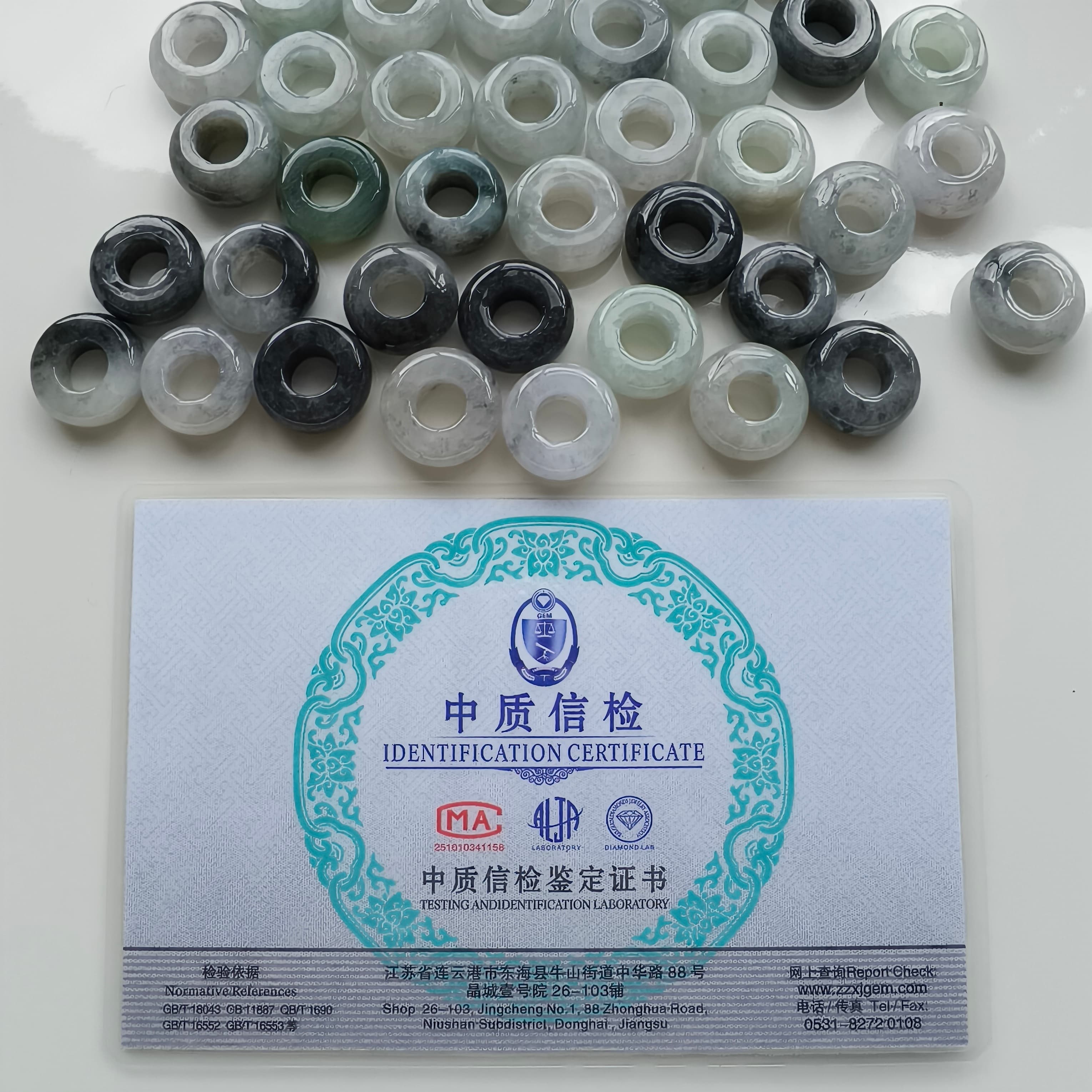DDP 5pcs 16-17mm Natural Type A Untreated Black Chicken Species Green White Burmese Jadeite Donut And Ring Beads