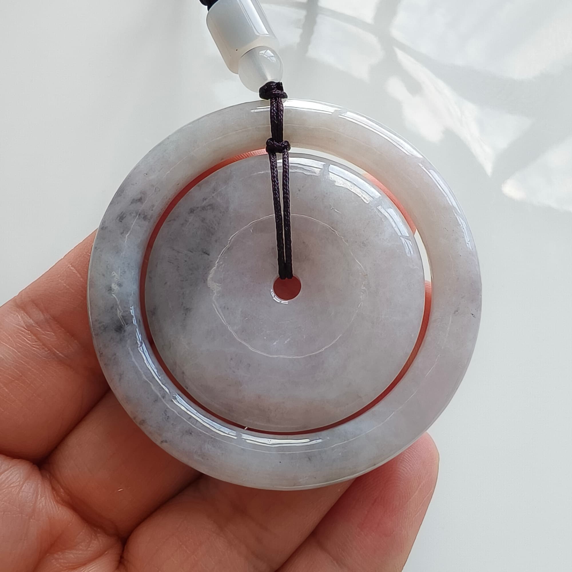 DDP 53mm Natural Certificated Type A Untreated Black Chicken Species Burmese Jadeite Big Size Safety Buckle Pendants