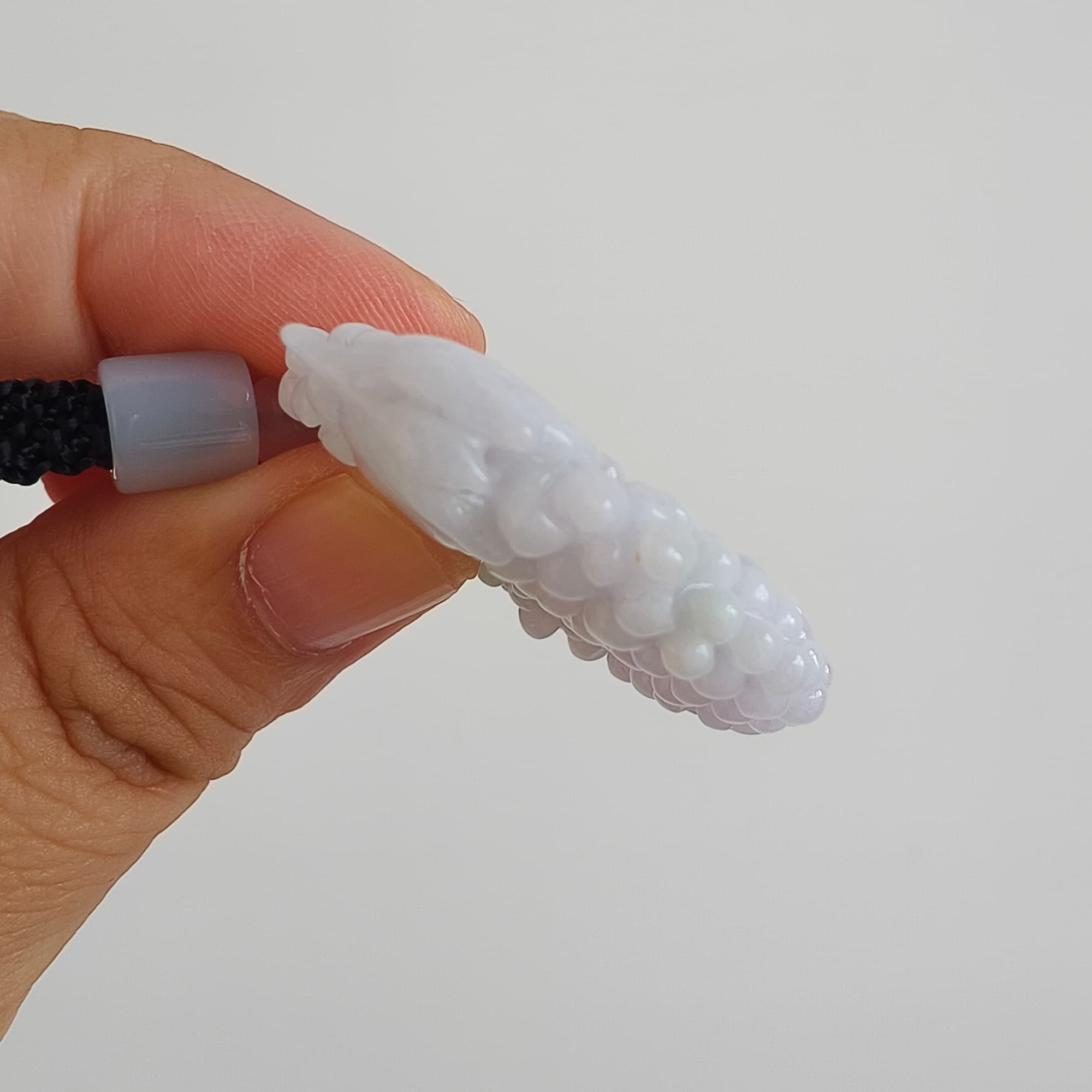DDP 43.5mm Natural Certificated Type A Icy Light Lavender Burmese Jadeite Grape Pendant