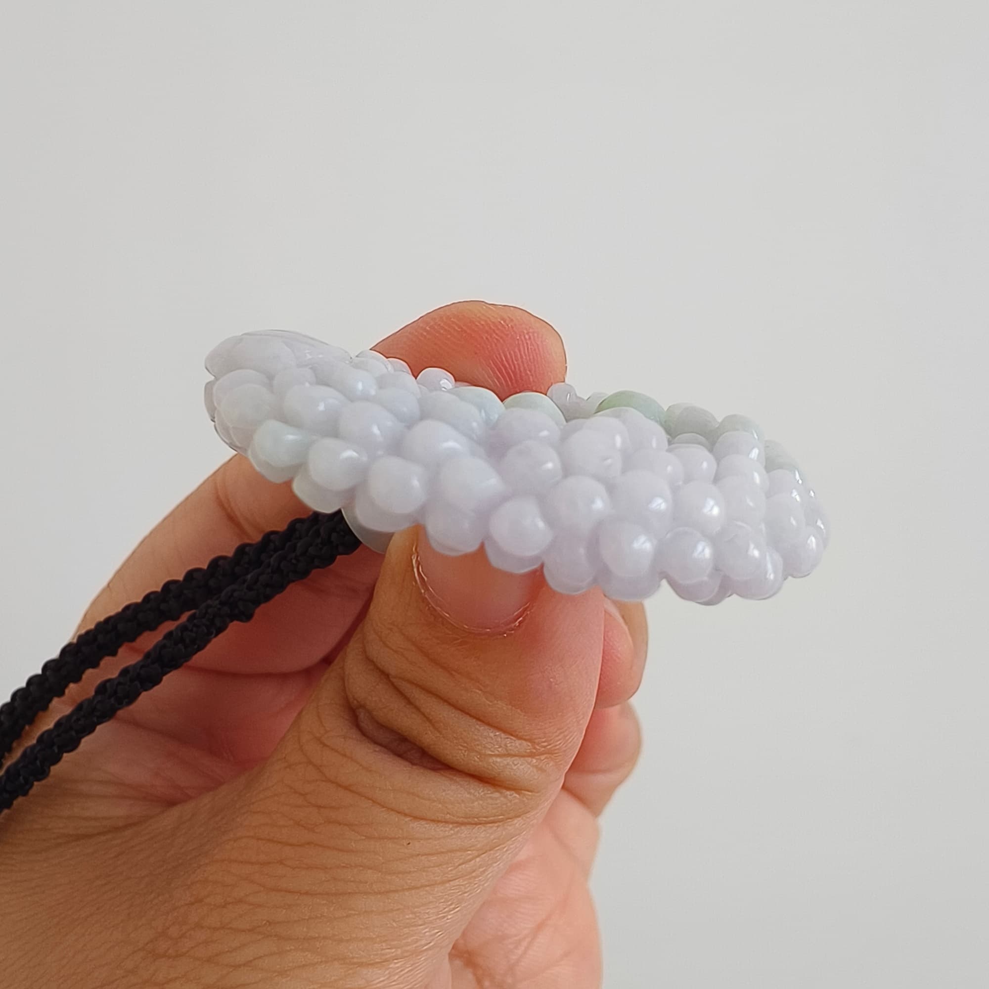 DDP 43.5mm Natural Certificated Type A Icy Light Lavender Burmese Jadeite Grape Pendant