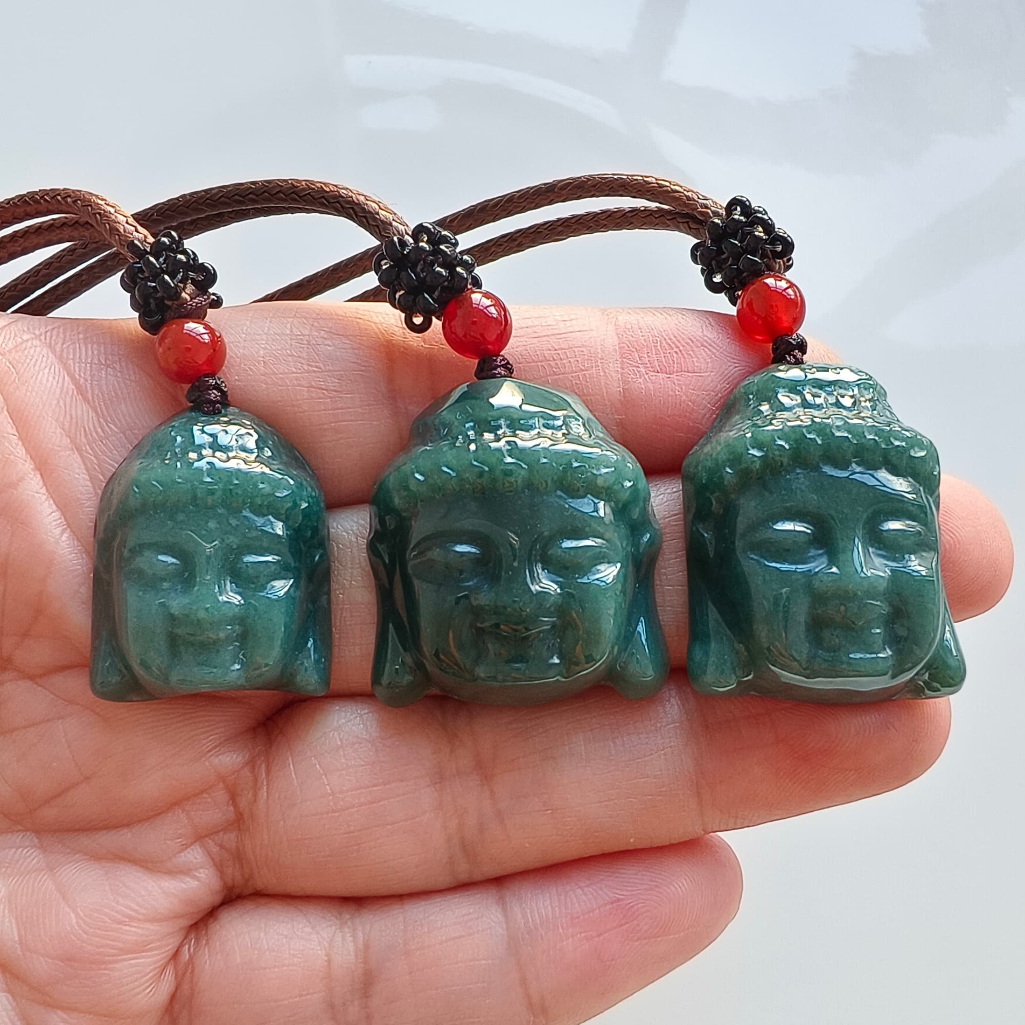 DDP 24-30mm Natural Certificated Type A Blue Guatemalan Jadeite Buddha Amulet Pendant