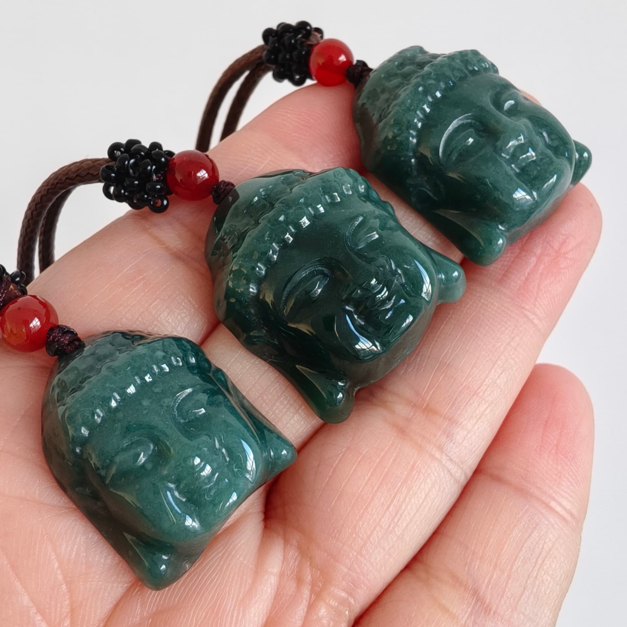DDP 24-30mm Natural Certificated Type A Blue Guatemalan Jadeite Buddha Amulet Pendant