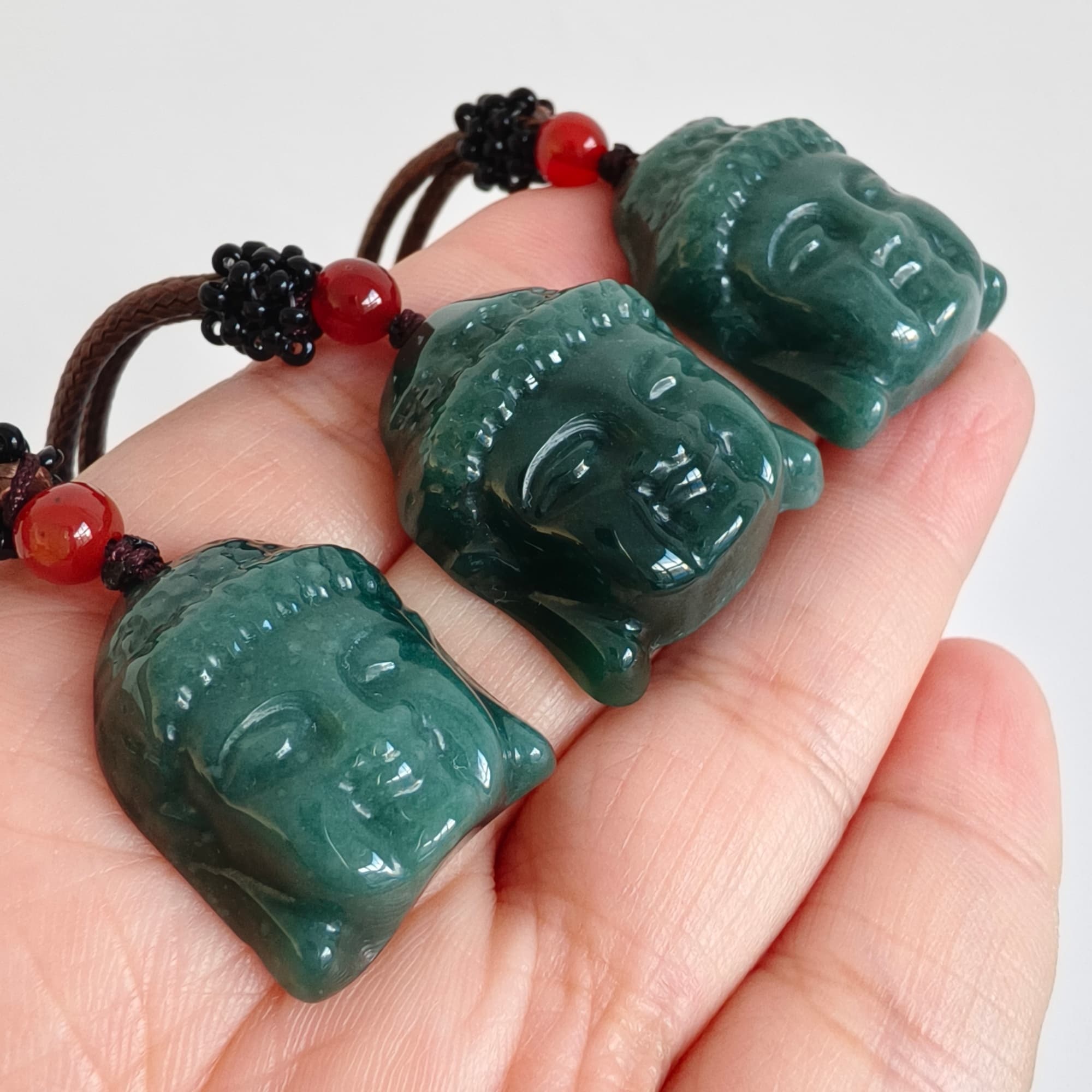 DDP 24-30mm Natural Certificated Type A Blue Guatemalan Jadeite Buddha Amulet Pendant