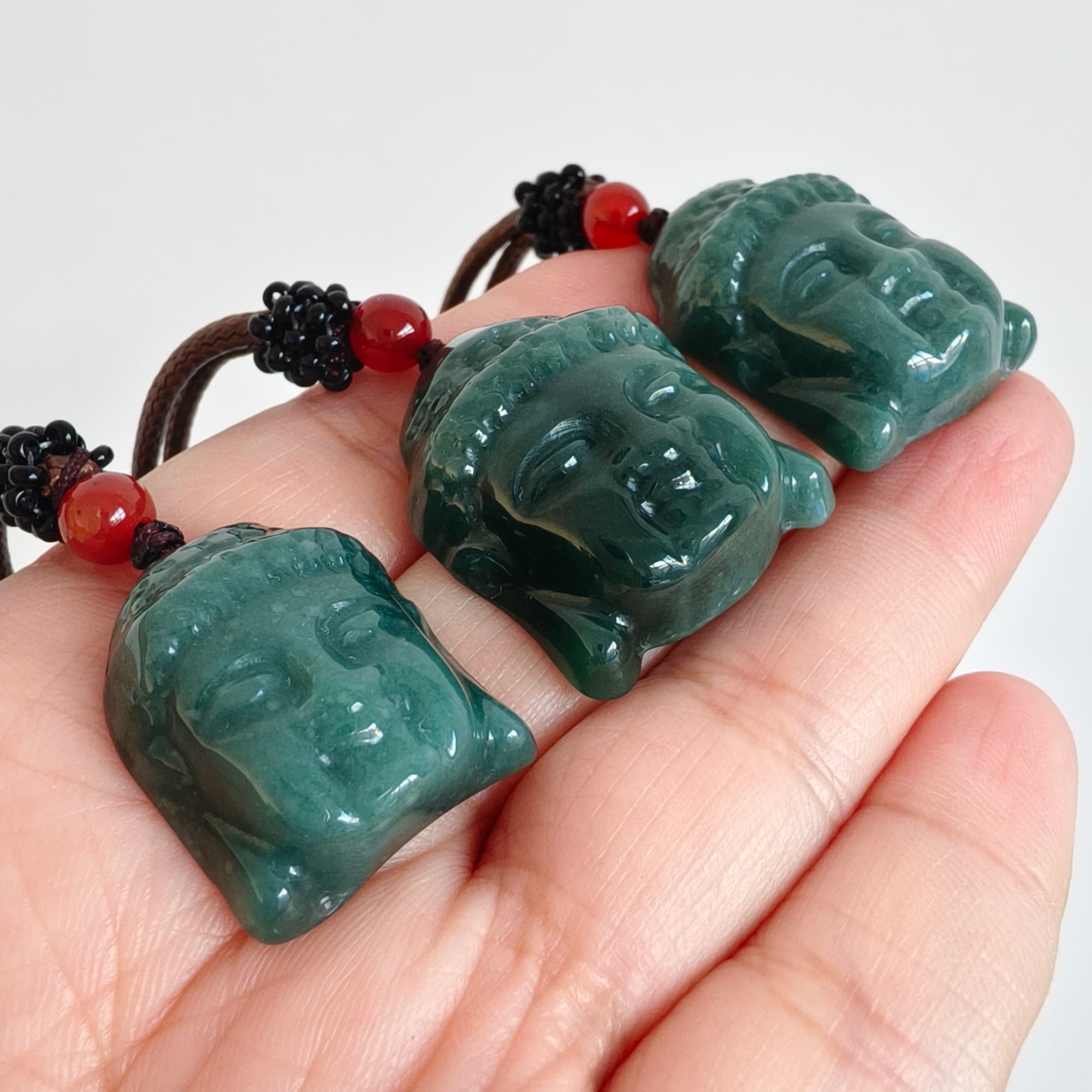 DDP 24-30mm Natural Certificated Type A Blue Guatemalan Jadeite Buddha Amulet Pendant