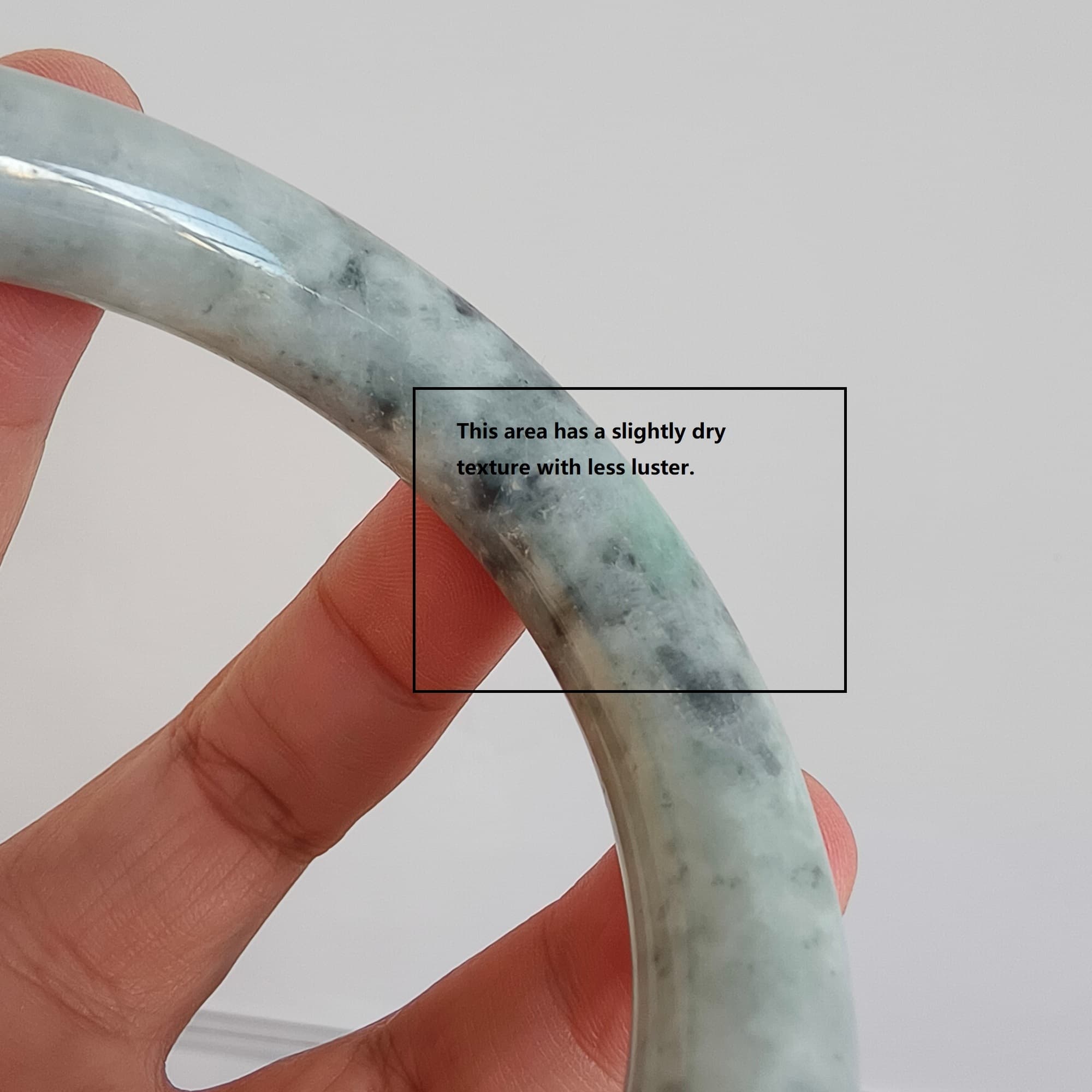 DDP 62mm Natural Type A Black Chicken Species Burmese Jadeite Round Band Bangle