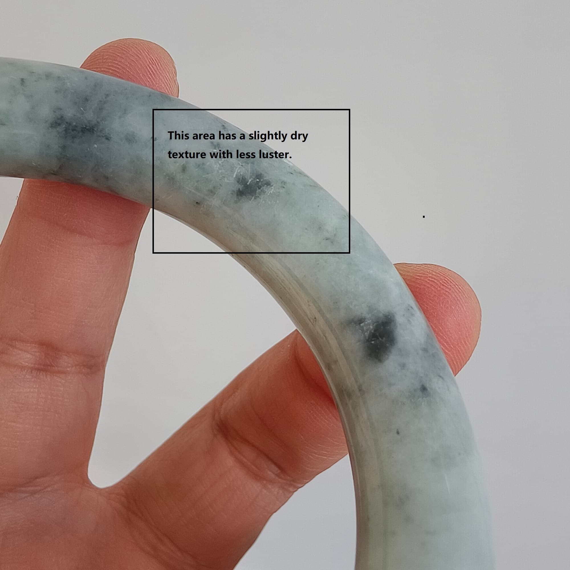 DDP 62mm Natural Type A Black Chicken Species Burmese Jadeite Round Band Bangle