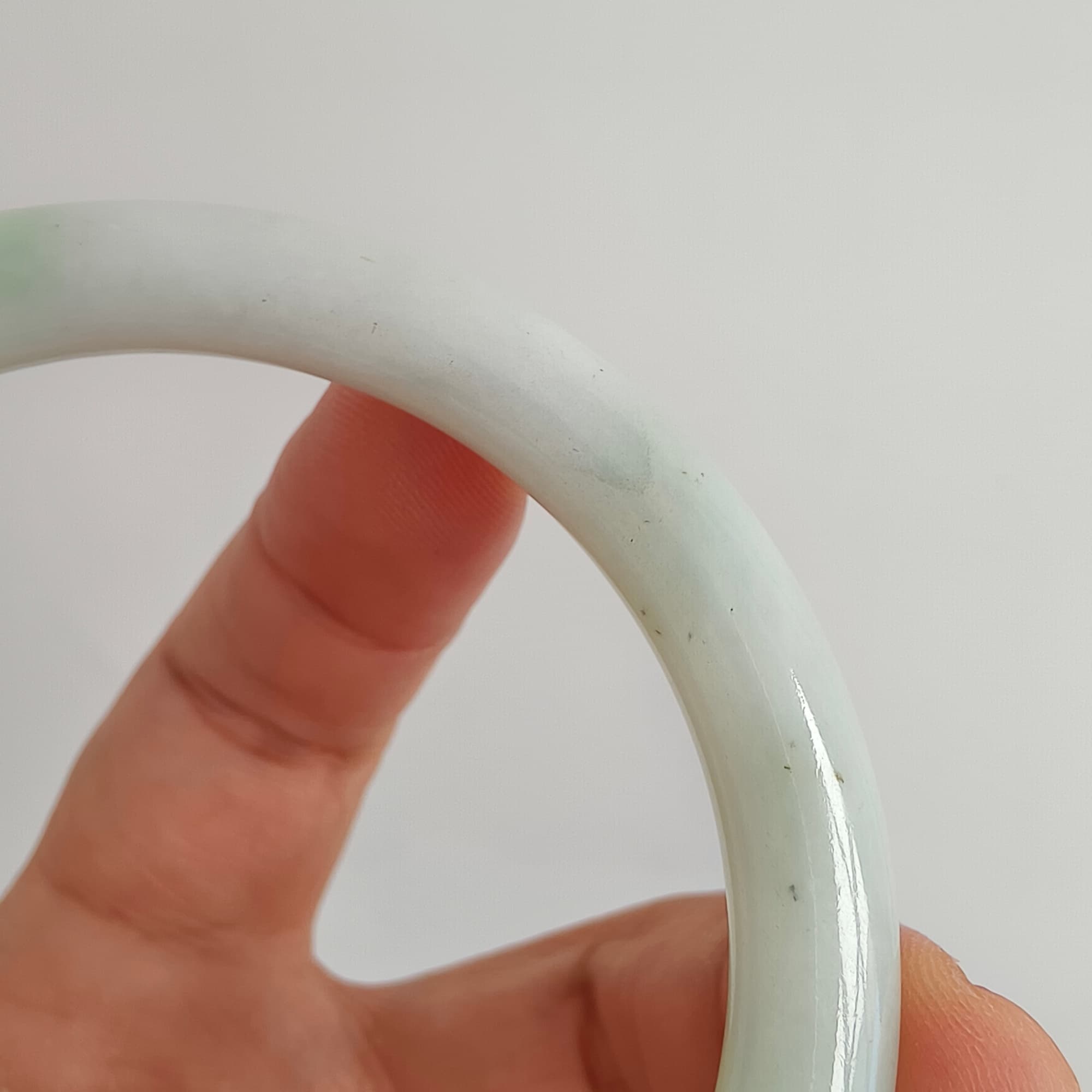 DDP 56mm Natural Type A Certificated Green White Burmese Jadeite Round Band Bangle