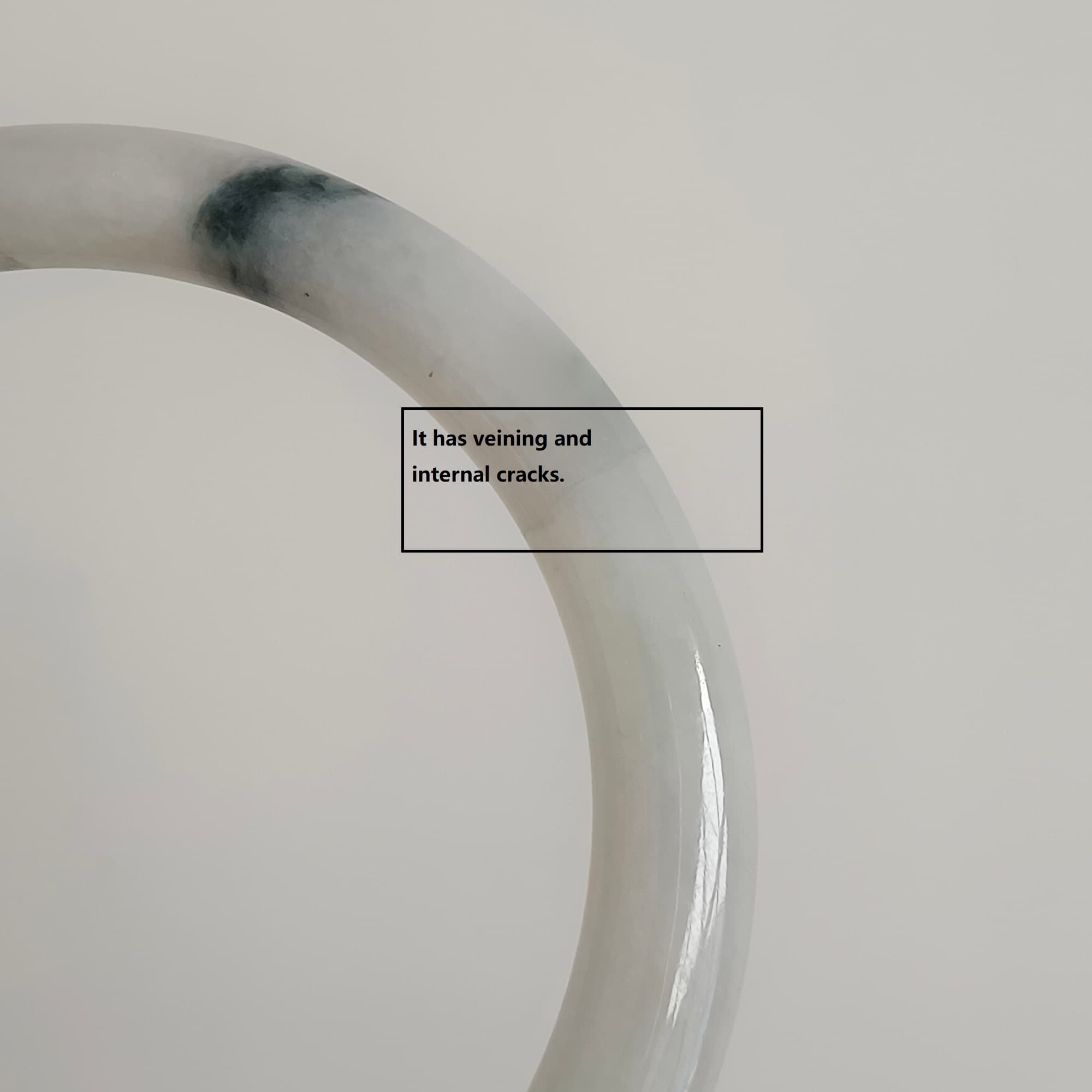 DDP 60mm Natural Type A Certificated Green White Moss In Snow Burmese Jadeite Round Band Bangle