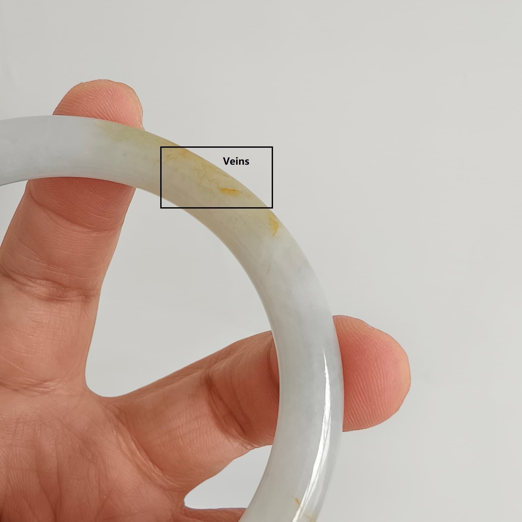 52.5mm Natural Certificated Type A White Yellow Burmese Jadeite Round Band Bangle