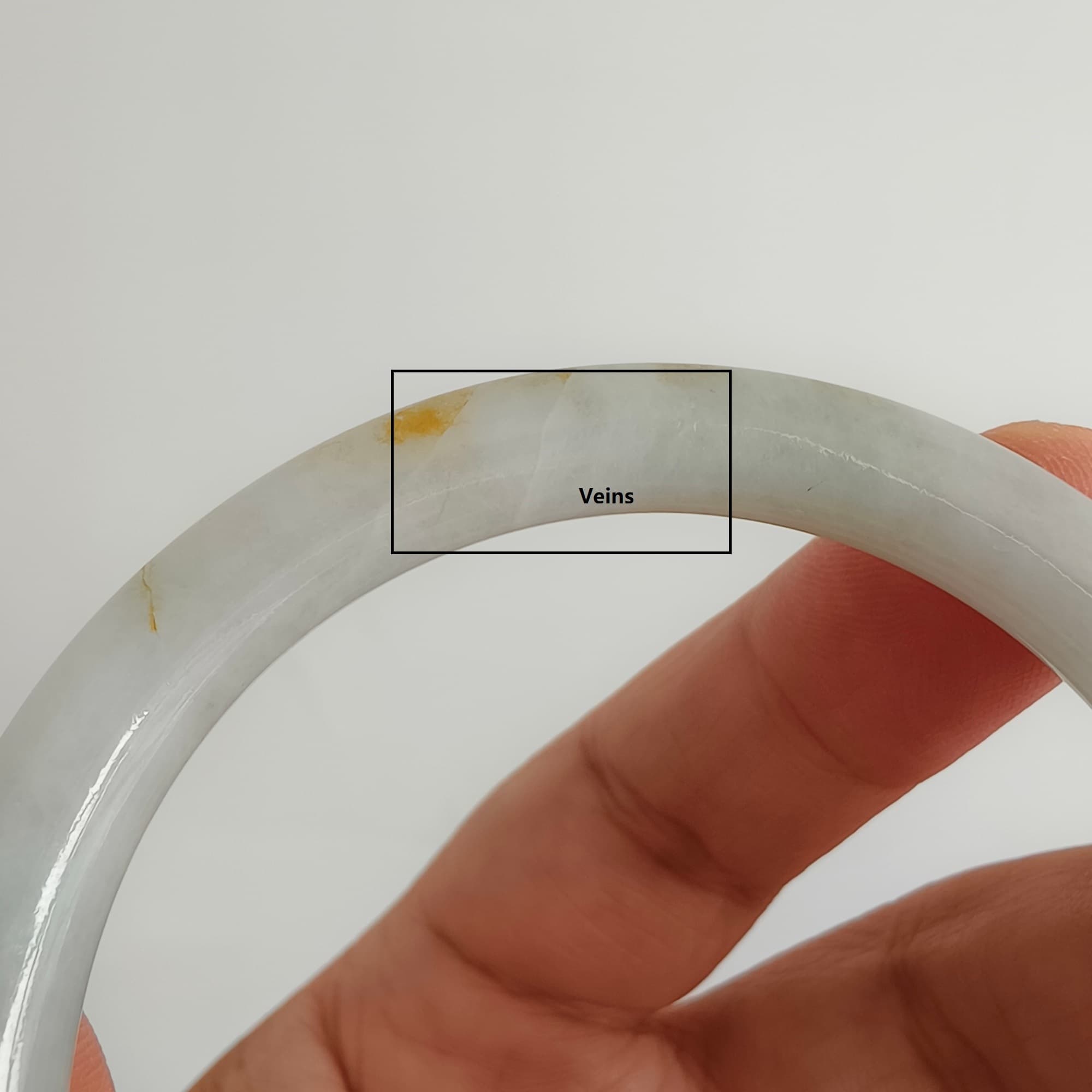 52.5mm Natural Certificated Type A White Yellow Burmese Jadeite Round Band Bangle