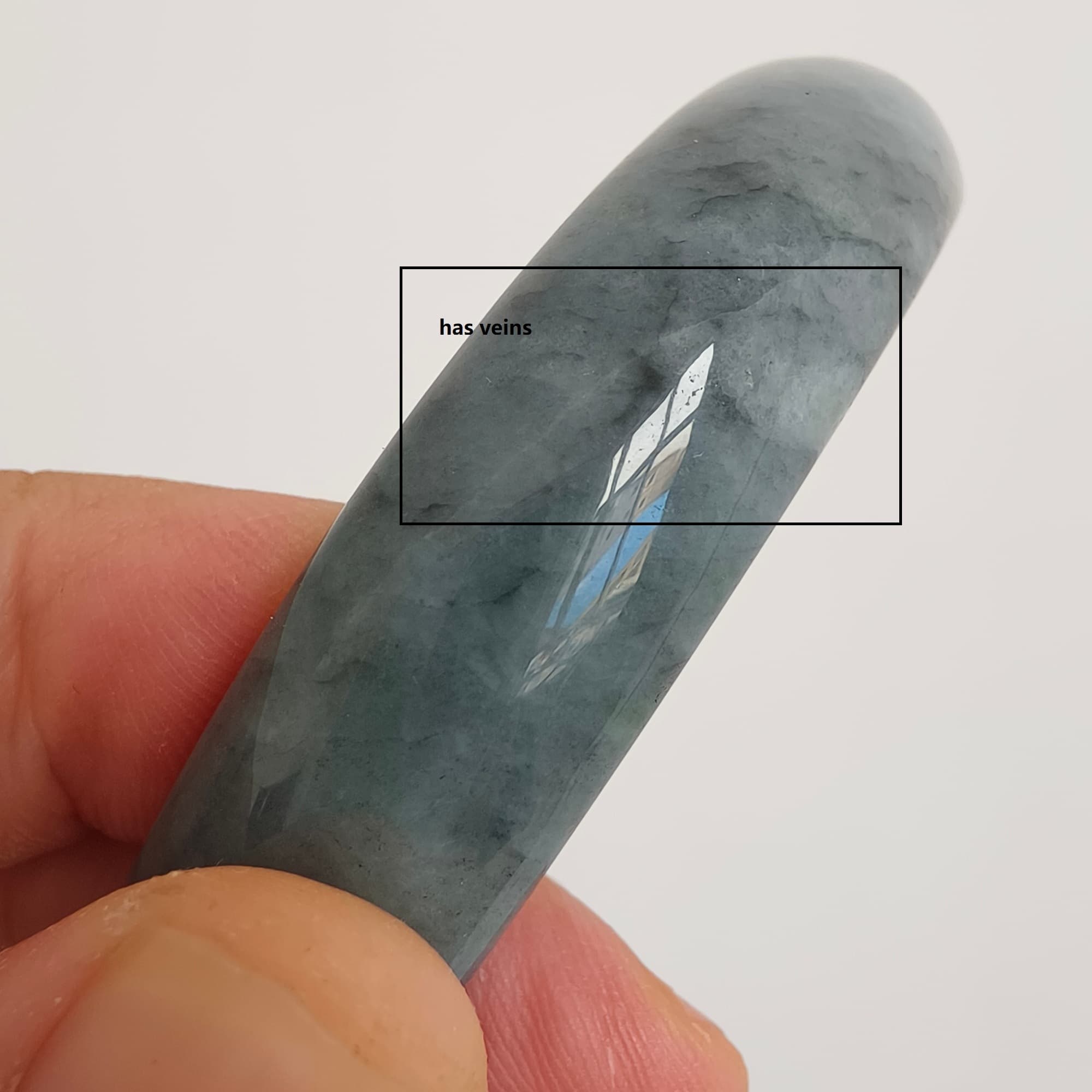 DDP 57.5mm Natural Type A Black Chicken Species Burmese Jadeite Round Band Bangle