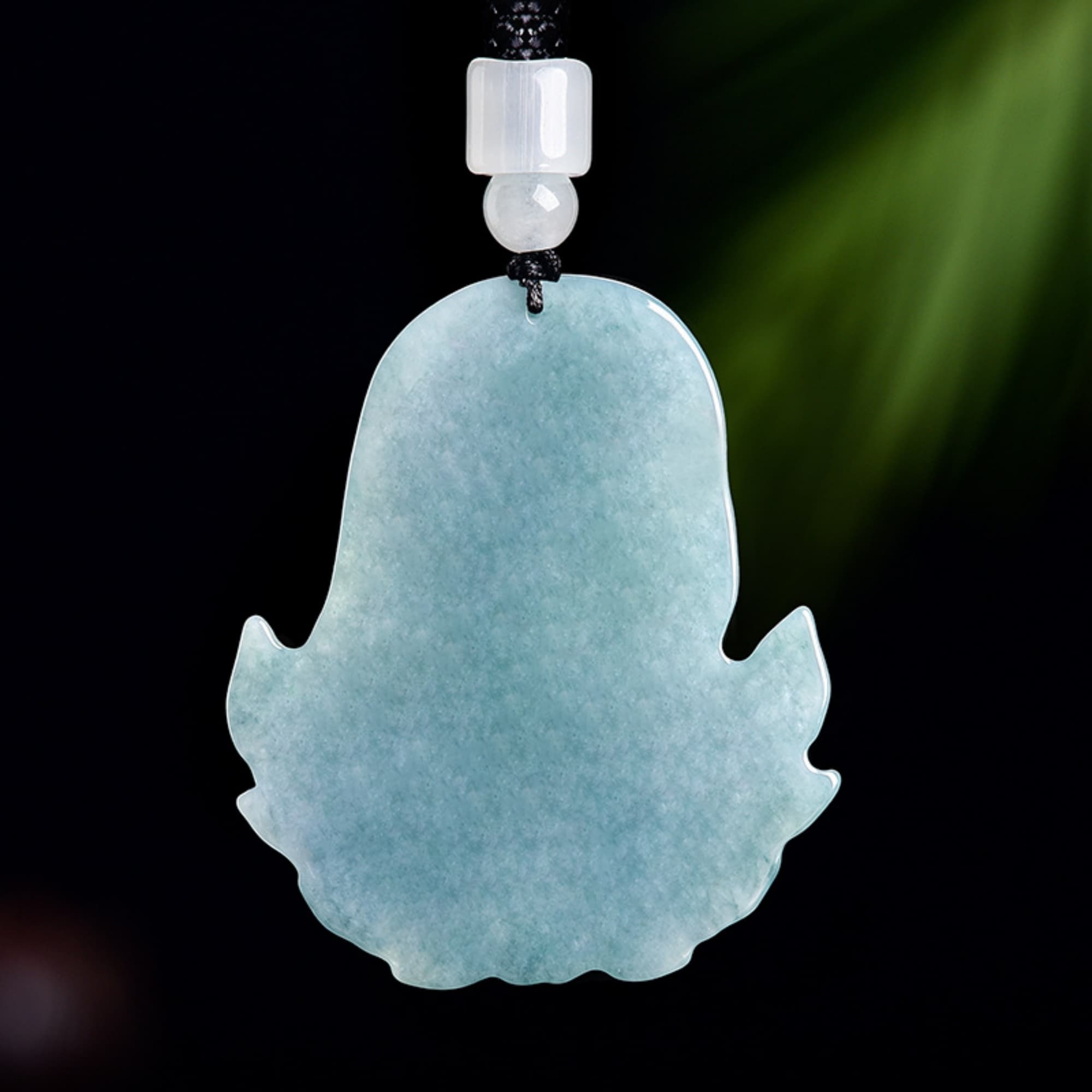 DDP 48.5mm Natural Certificated Type A Untreated Icy Blue Watery Guatemalan Jadeite Virgin Mary Pendant