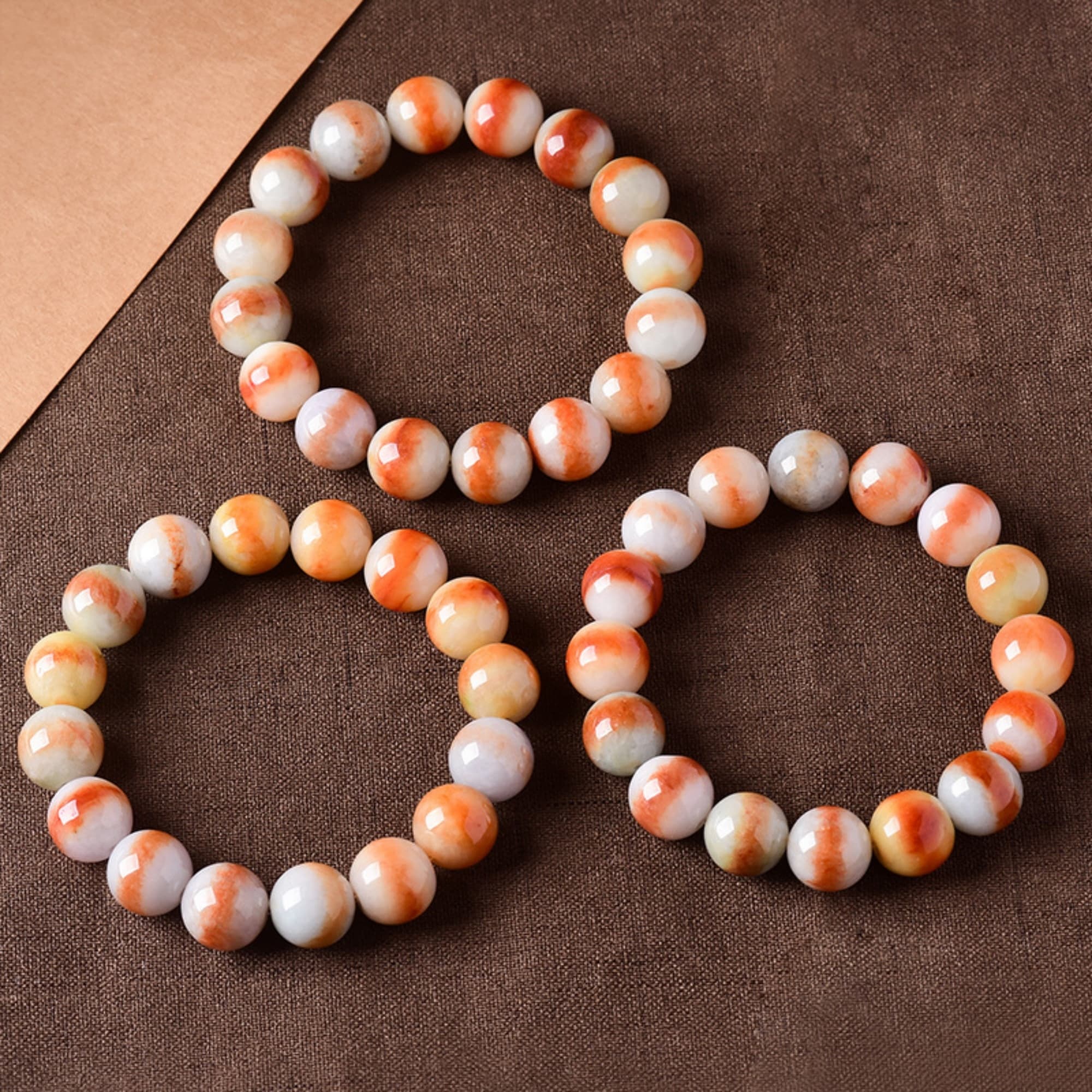 DDP 13.5mm Natural Certificated Red Burmese Jadeite Smooth Round Beads Bracelet