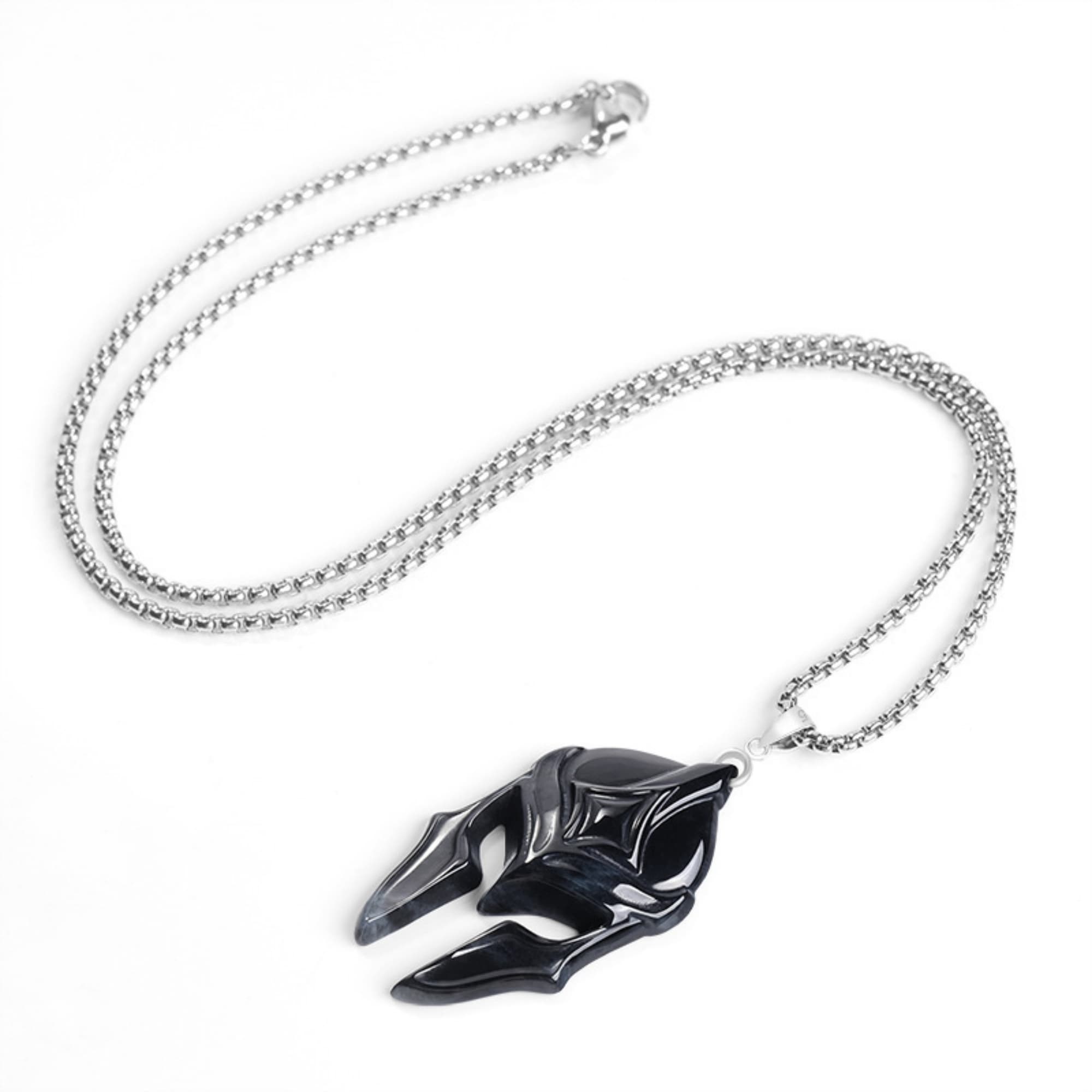 DDP 48.5mm Natural Certificated Type A Untreated Black Chicken Species Burmese Jadeite Spartan Warrior Helmet Pendant