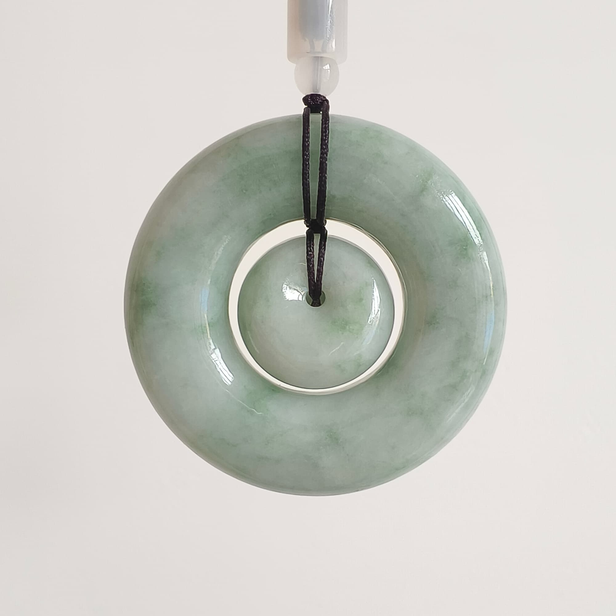 DDP 51mm Unique Natural Certificated Type A Untreated Green Burmese Jadeite Safety Buckle Pendants