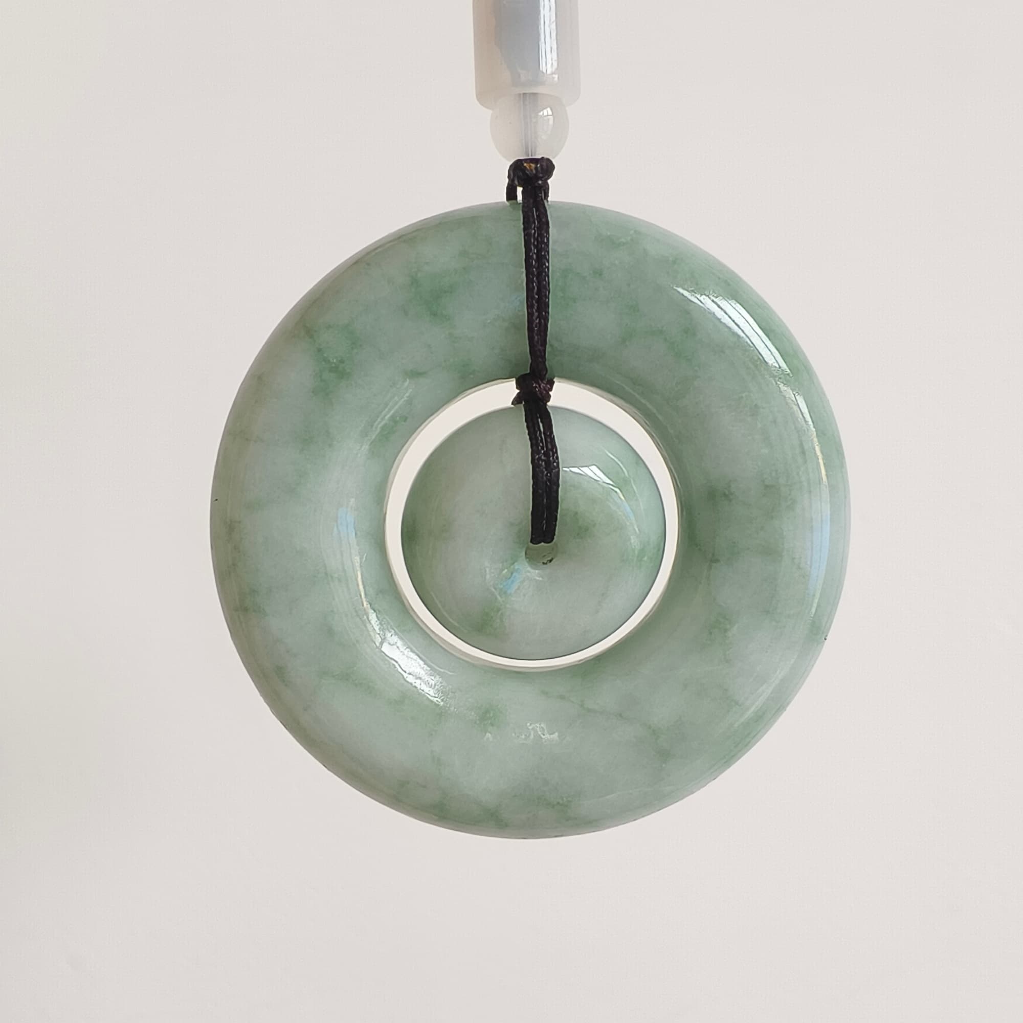 DDP 51mm Unique Natural Certificated Type A Untreated Green Burmese Jadeite Safety Buckle Pendants