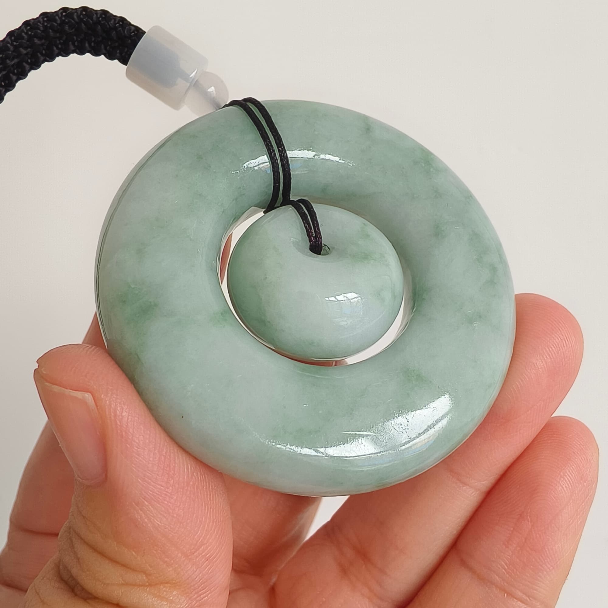 DDP 51mm Unique Natural Certificated Type A Untreated Green Burmese Jadeite Safety Buckle Pendants