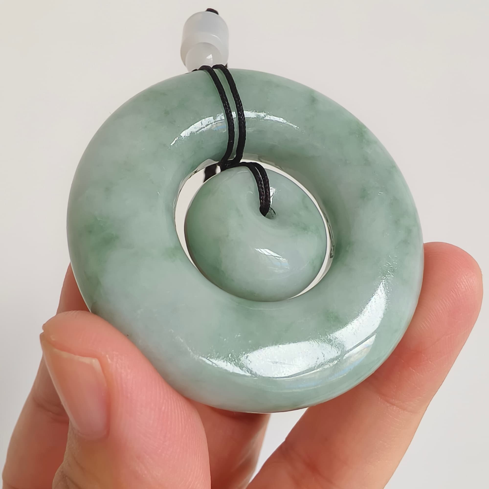 DDP 51mm Unique Natural Certificated Type A Untreated Green Burmese Jadeite Safety Buckle Pendants