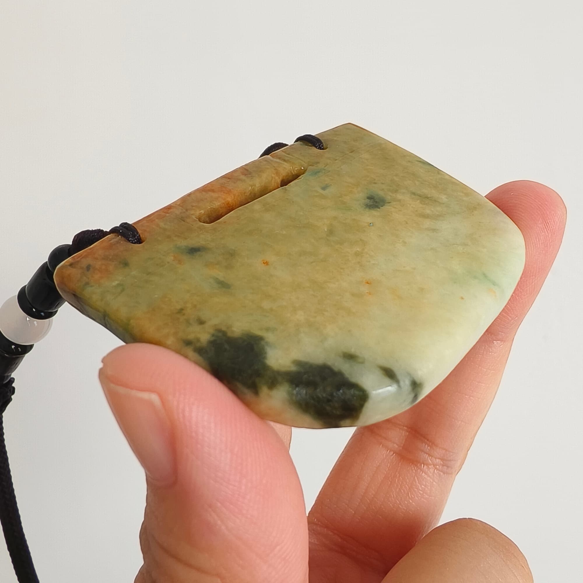 DDP 62mm Natural Certificated Yellow Green Burmese Jadeite Vintage Pendant