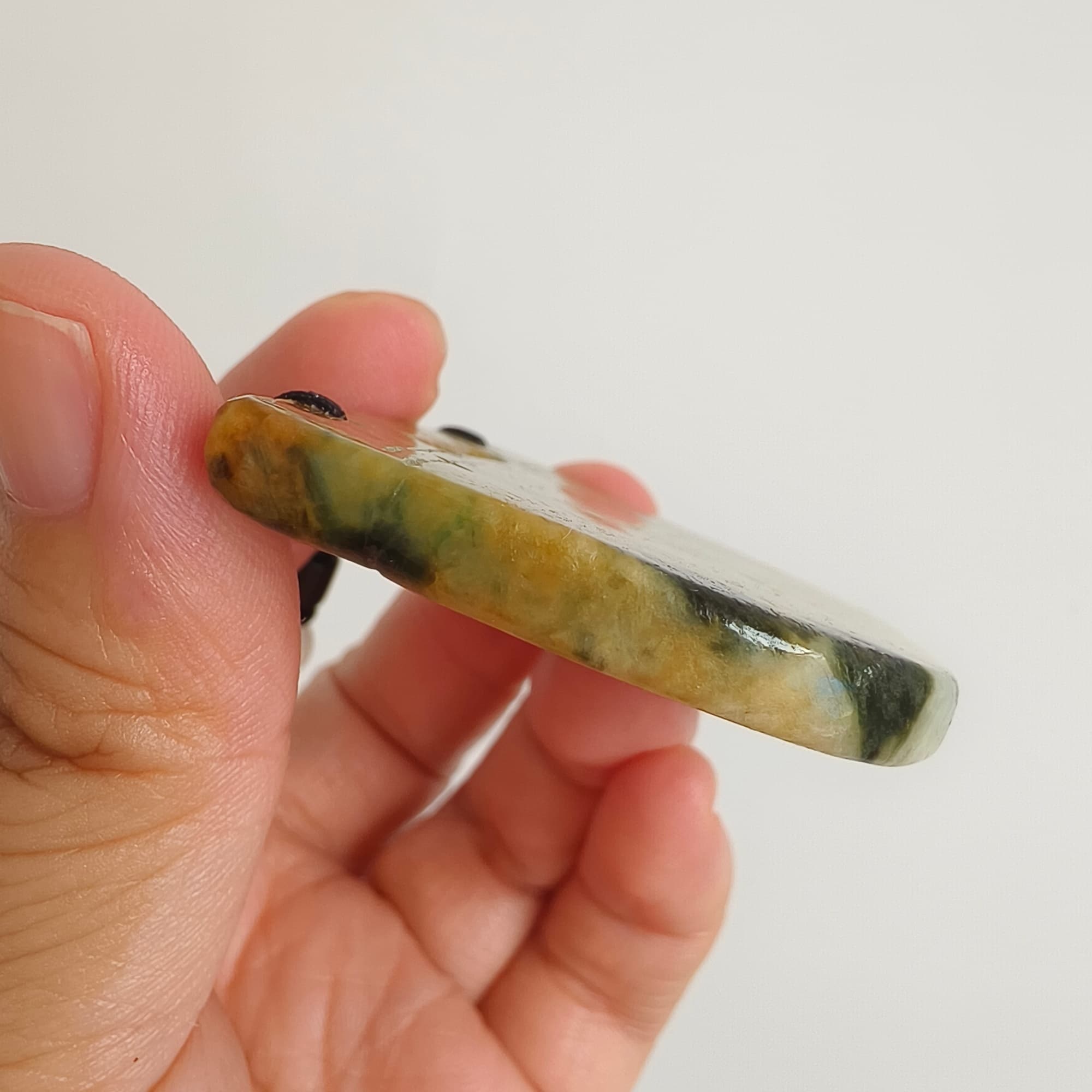 DDP 62mm Natural Certificated Yellow Green Burmese Jadeite Vintage Pendant