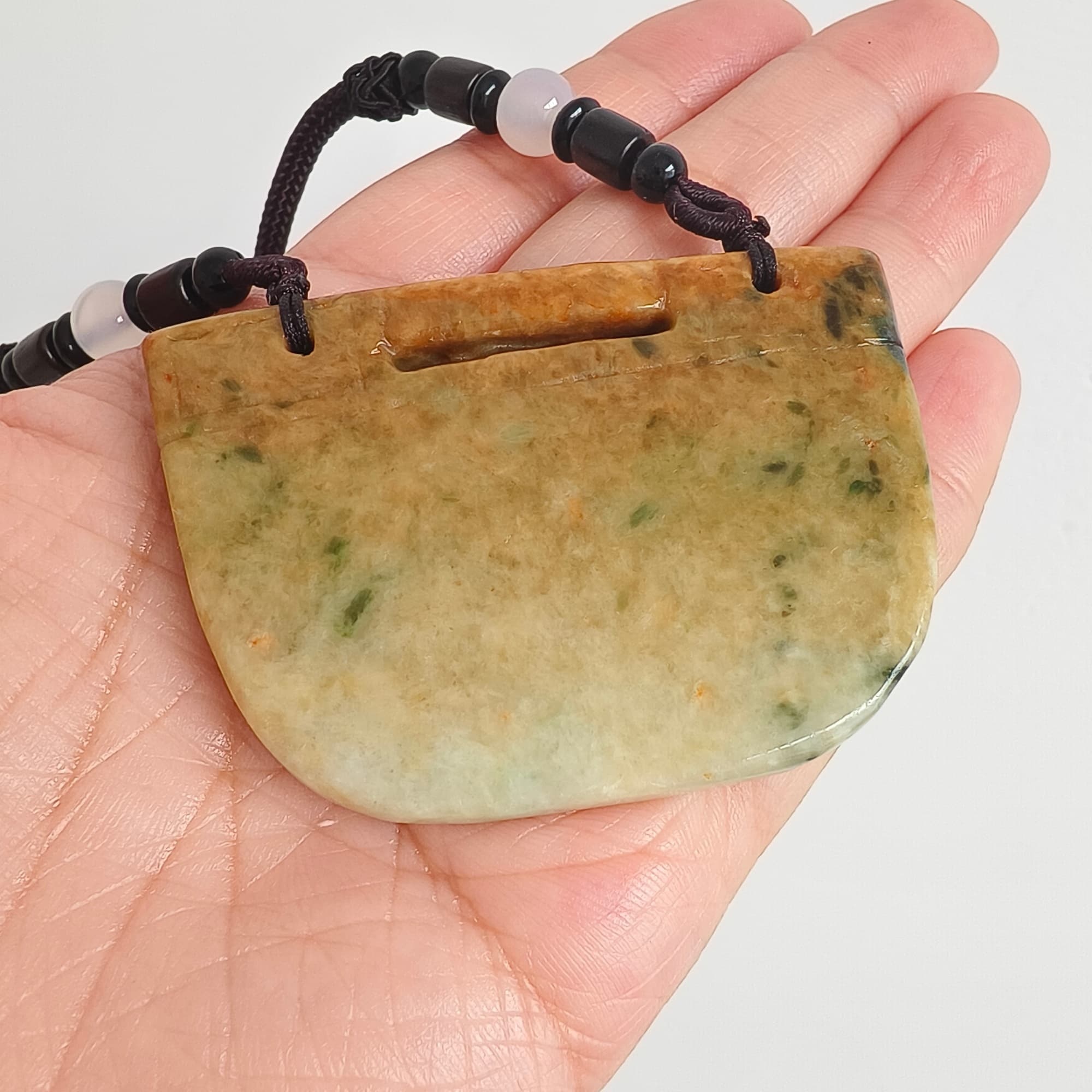 DDP 62mm Natural Certificated Yellow Green Burmese Jadeite Vintage Pendant
