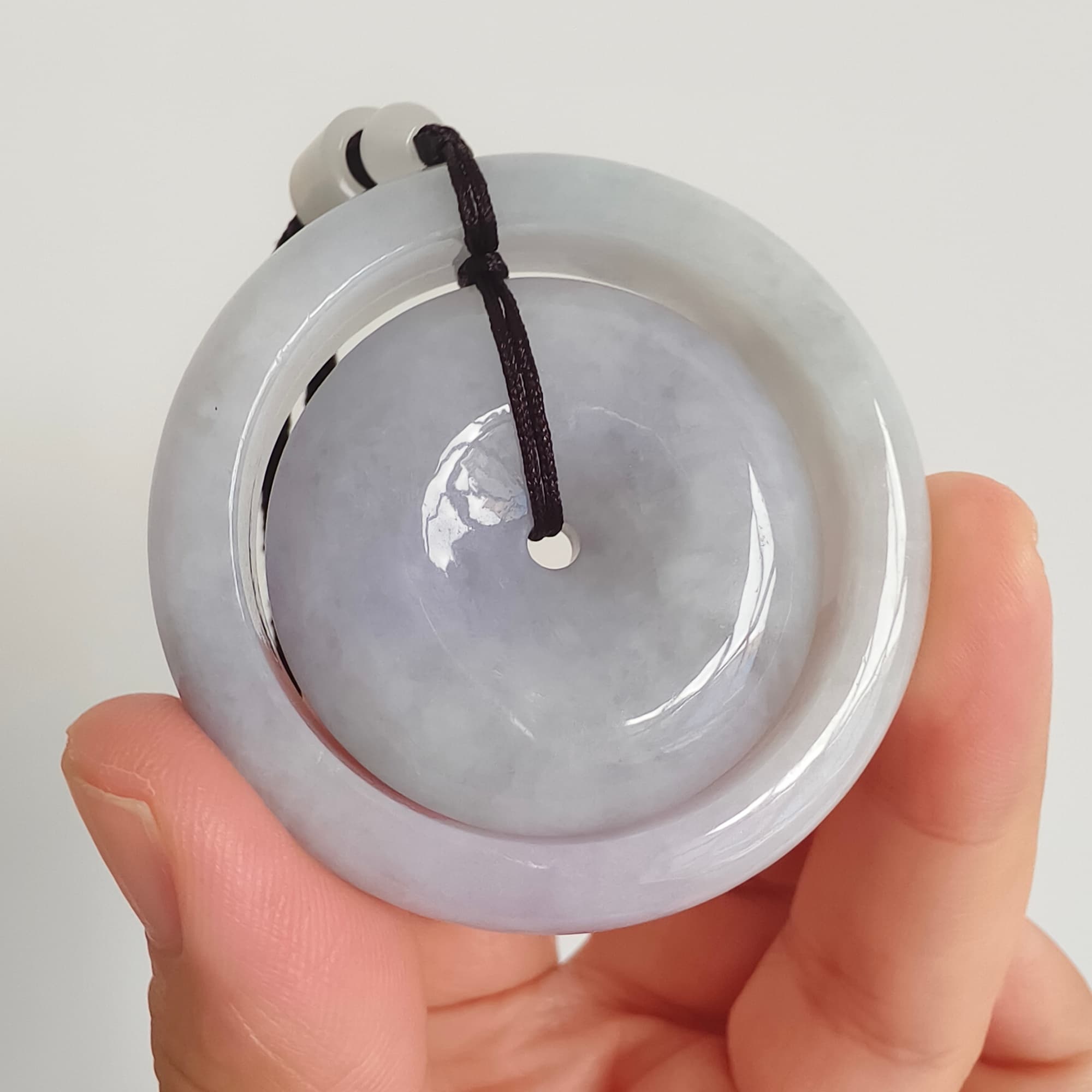 DDP 50mm Natural Certificated Type A Untreated Lavender Burmese Jadeite Safety Buckle Pendants