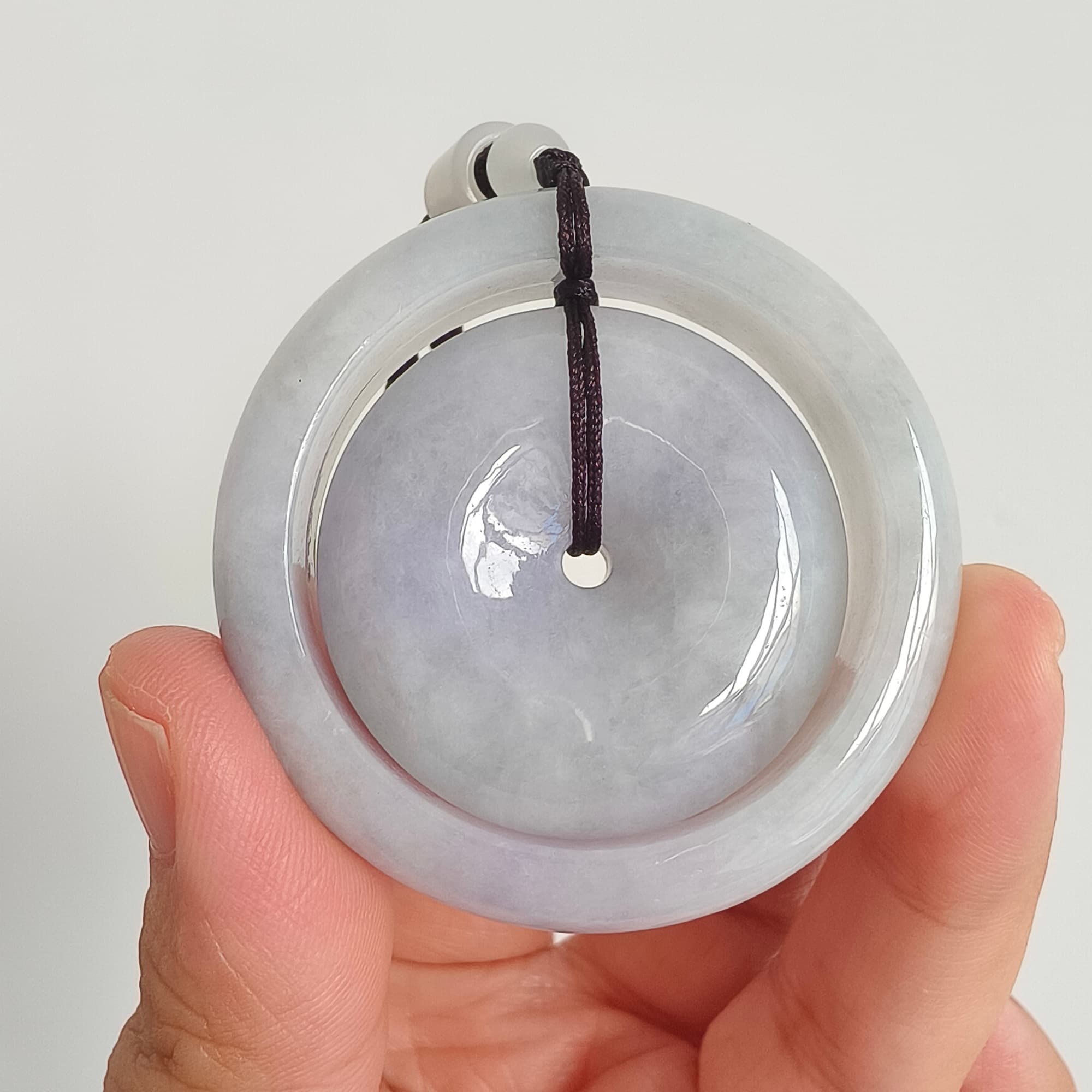 DDP 50mm Natural Certificated Type A Untreated Lavender Burmese Jadeite Safety Buckle Pendants