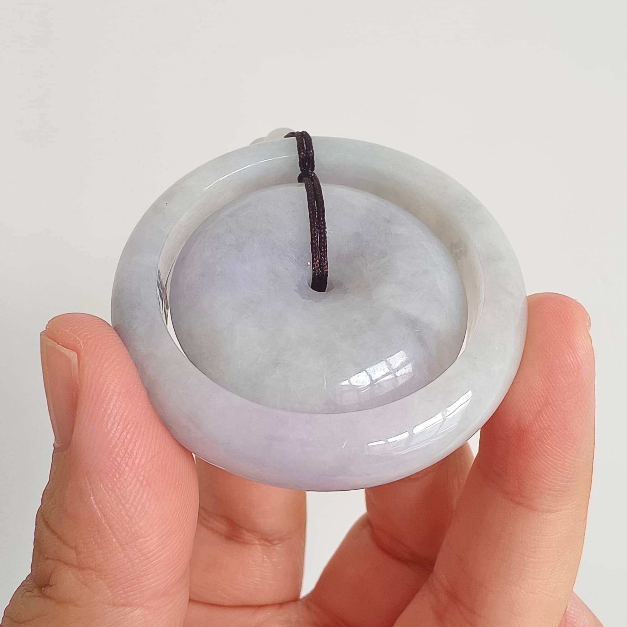 DDP 50mm Natural Certificated Type A Untreated Lavender Burmese Jadeite Safety Buckle Pendants