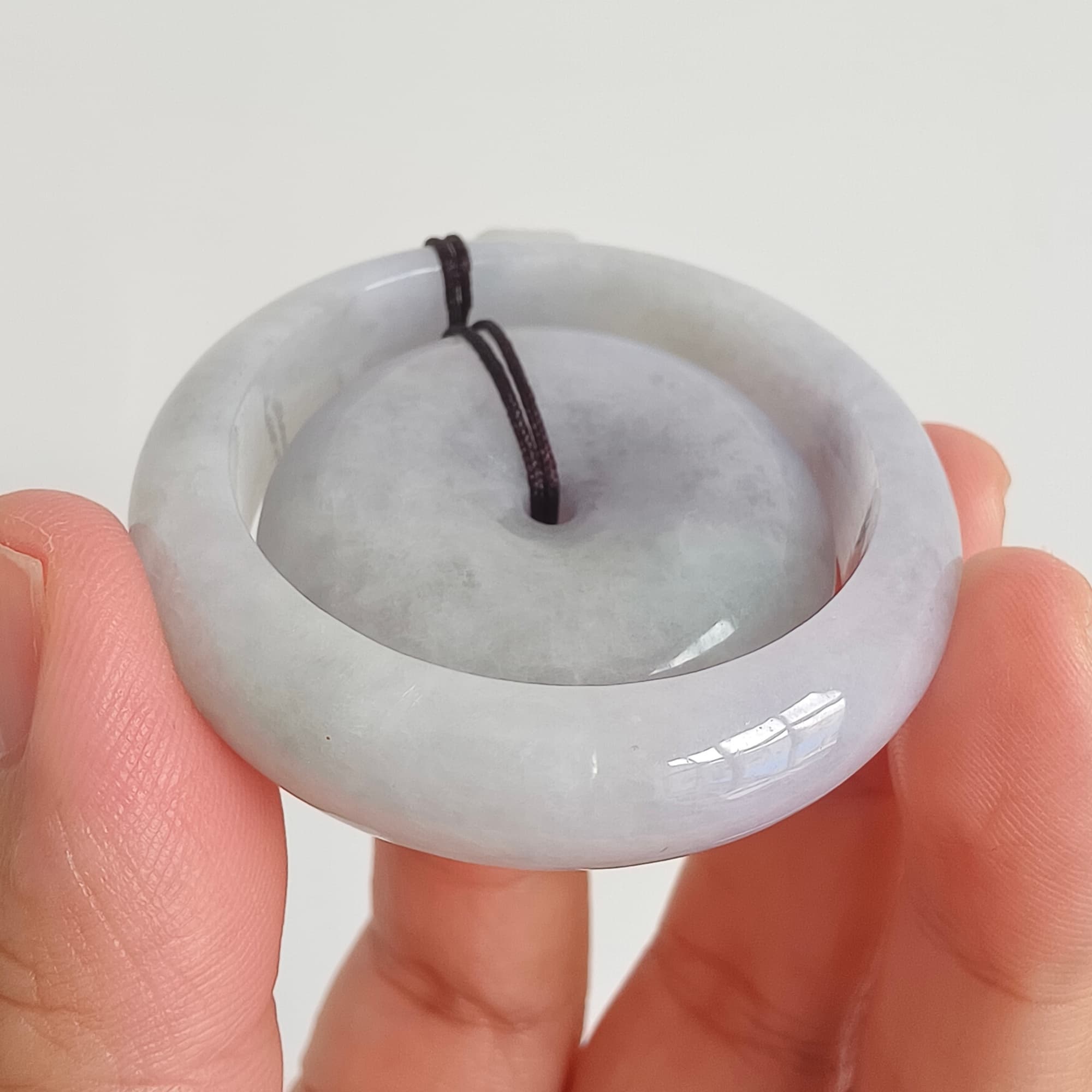DDP 50mm Natural Certificated Type A Untreated Lavender Burmese Jadeite Safety Buckle Pendants