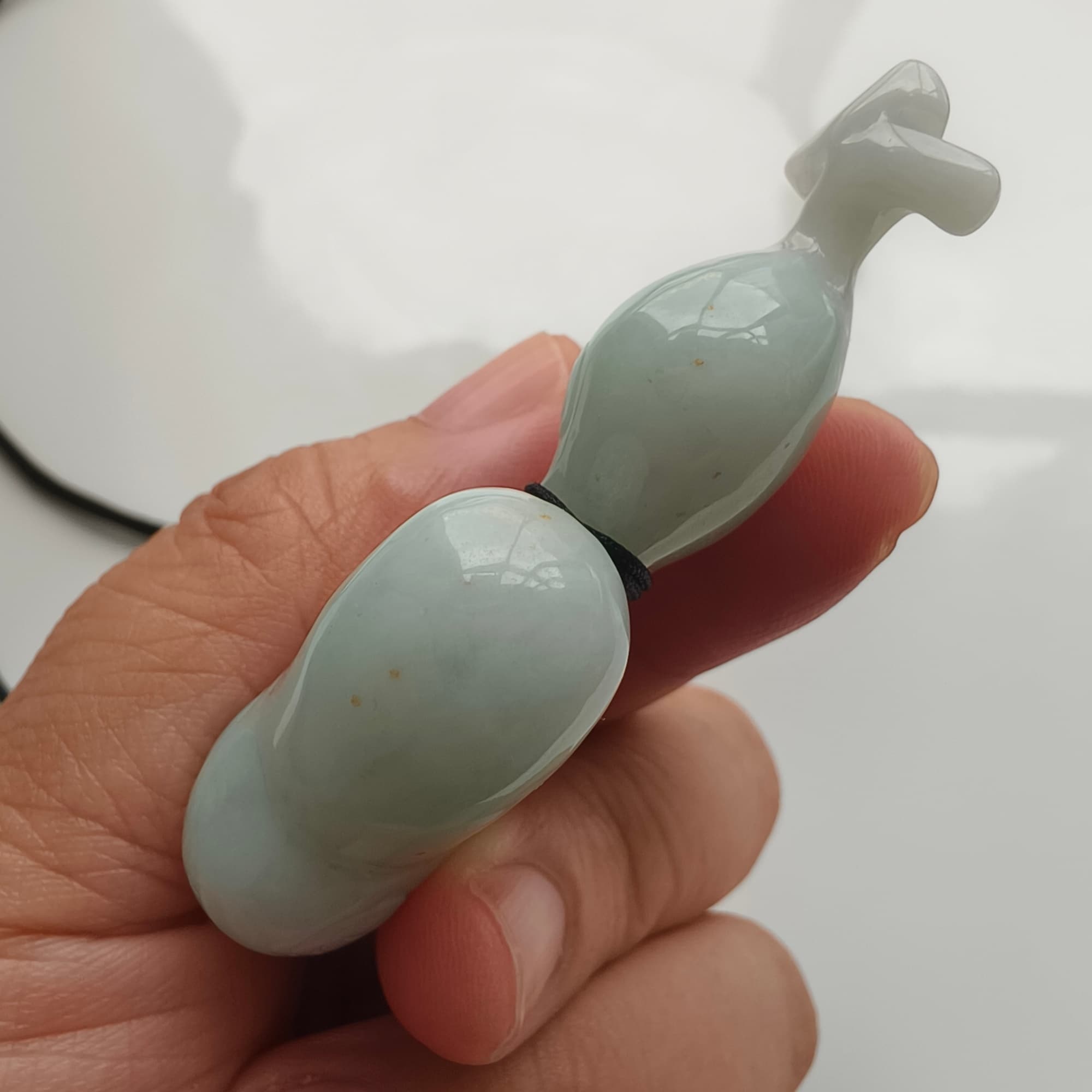 DDP 65mm Unique Natural Certificated Type A Untreated Green Burmese Jadeite Gourd Pendants