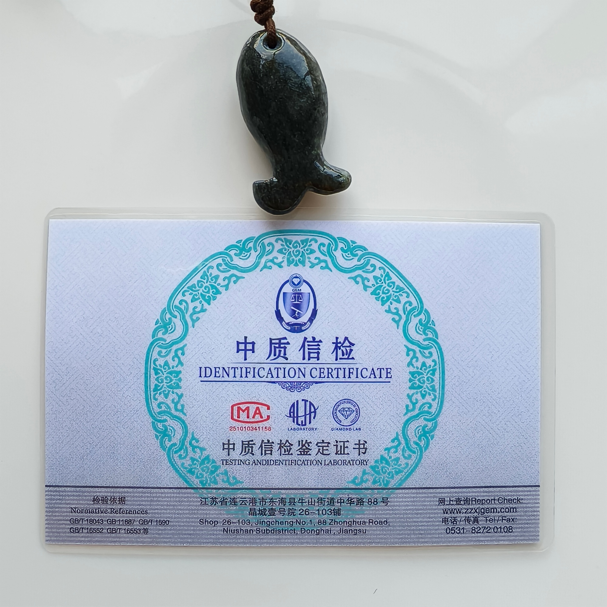 DDP 40mm Natural Black Genuine Precious Nephrite Fish Pendant