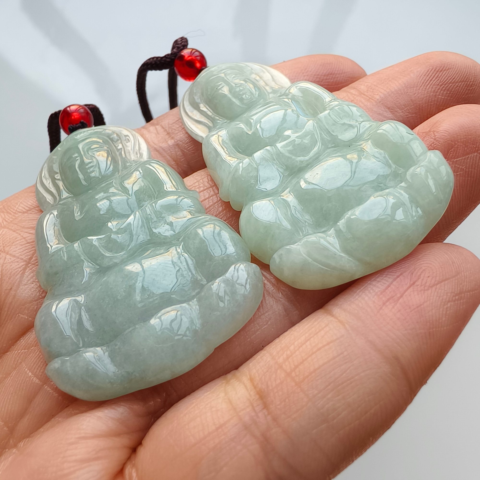 DDP 51mm Natural Type A Untreated Icy Green Burmese Jadeite Guanyin Pendant