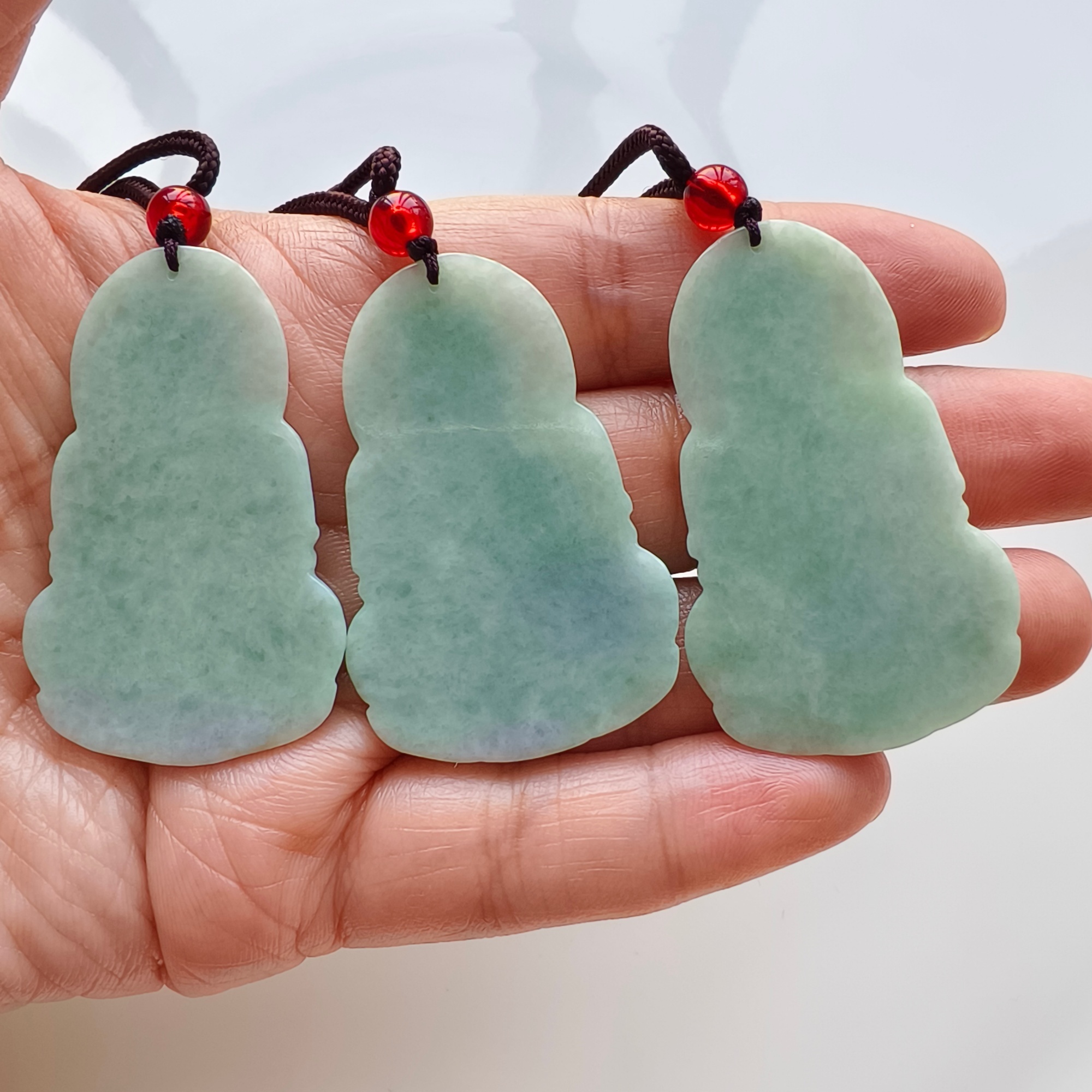 DDP 46-49mm Natural Type A Untreated Green Burmese Jadeite Guanyin Pendant