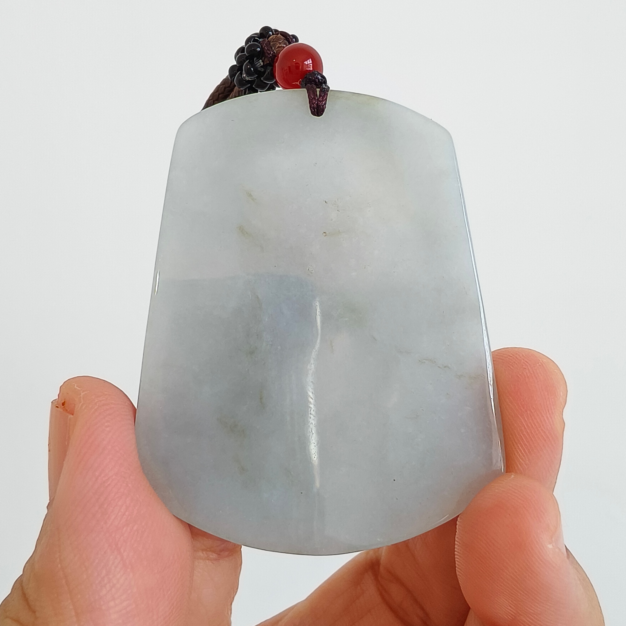 DDP 51.5mm Natural Type A Untreated Green Gray Burmese Jadeite Landscape Plaque