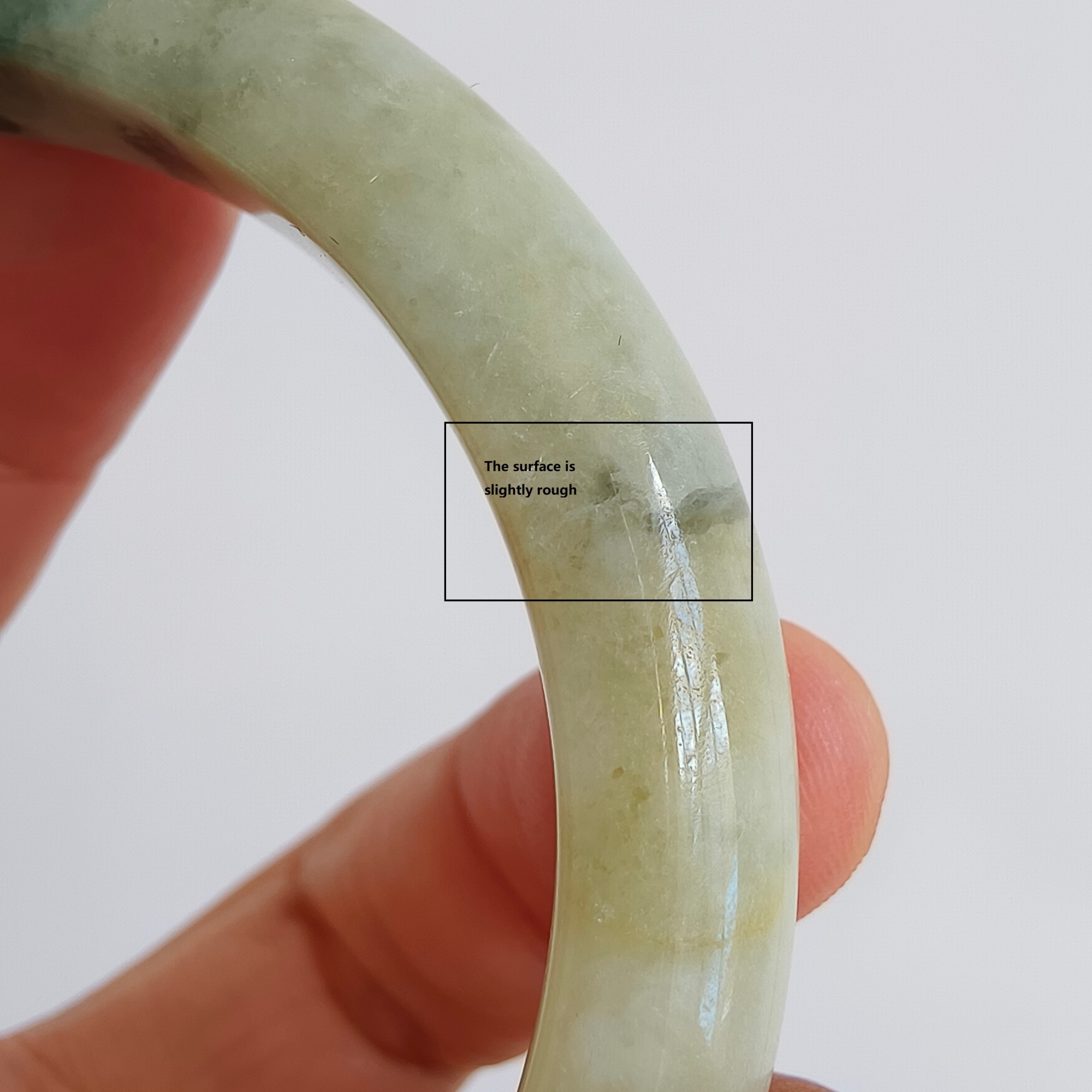 DDP 57.5mm Natural Type A Certificated Green Yellow Moss In Snow Burmese Jadeite Round Band Bangle
