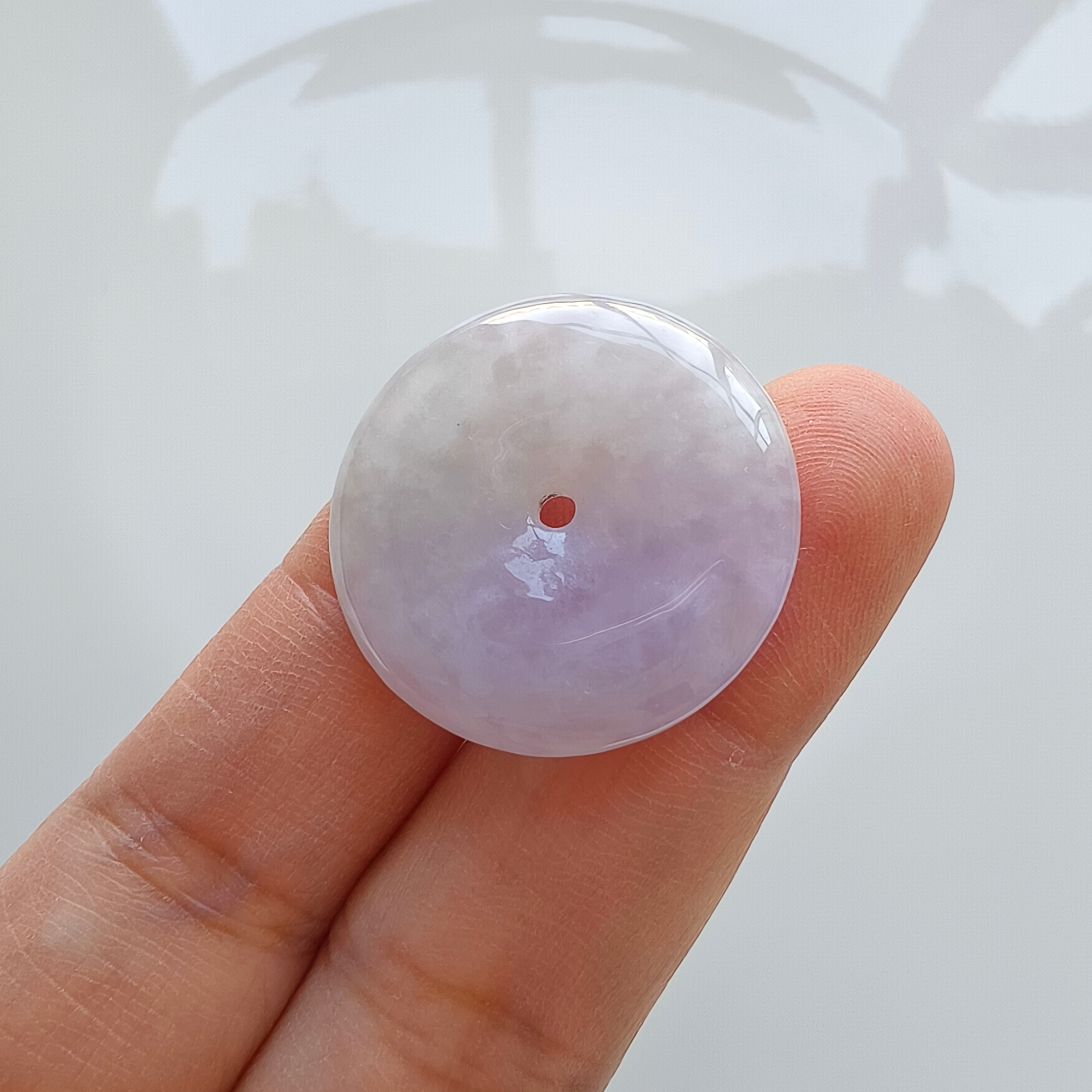 DDP 27mm Unique Natural Certificated Type A Untreated Icy Lavender Burmese Jadeite Safety Buckle Beads