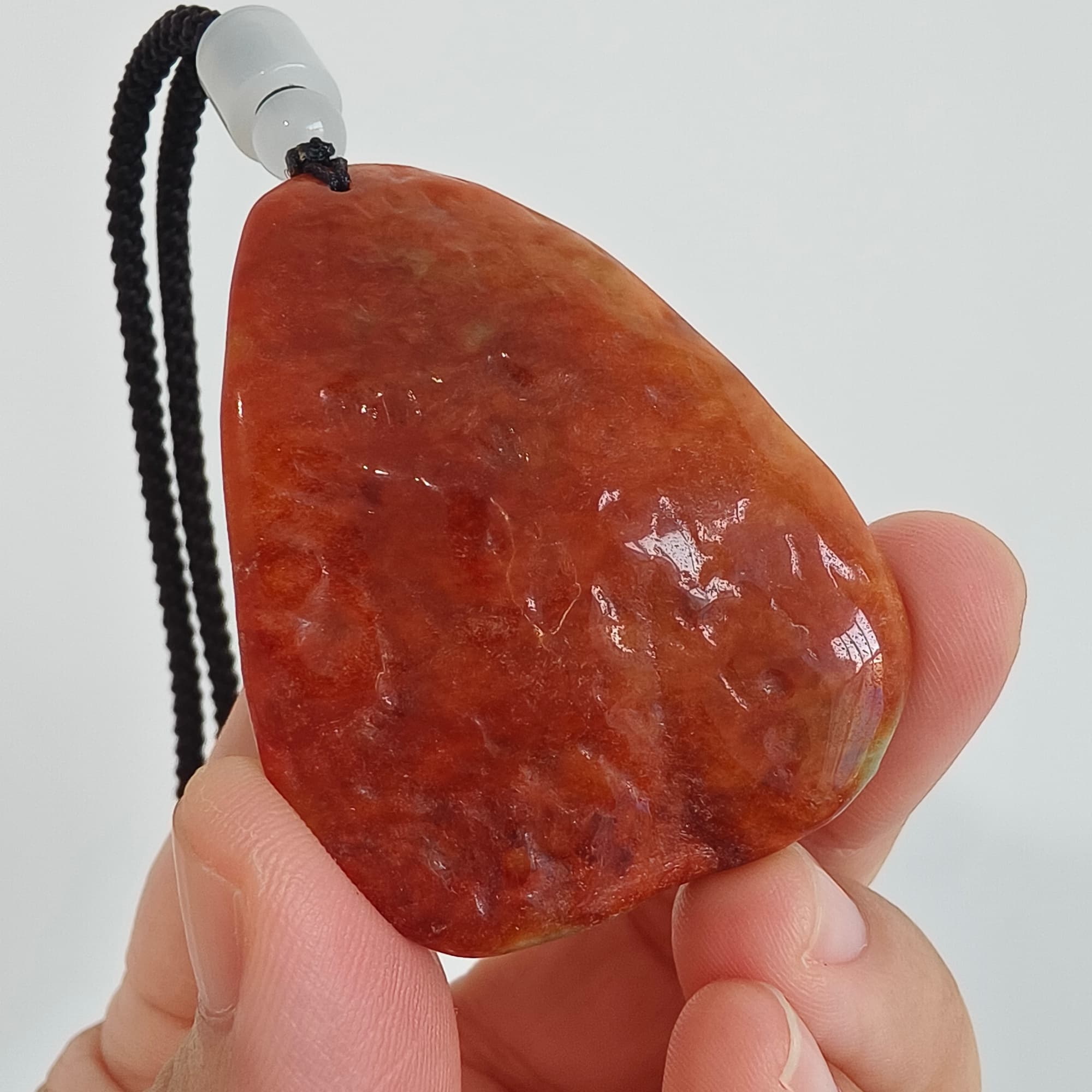 DDP 50mm Natural Certificated Red Green Burmese Jadeite Irregular Pendant With Dragon And Gecko Carved
