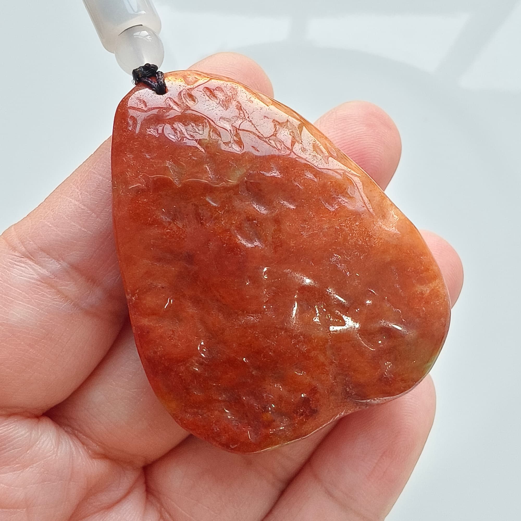 DDP 50mm Natural Certificated Red Green Burmese Jadeite Irregular Pendant With Dragon And Gecko Carved