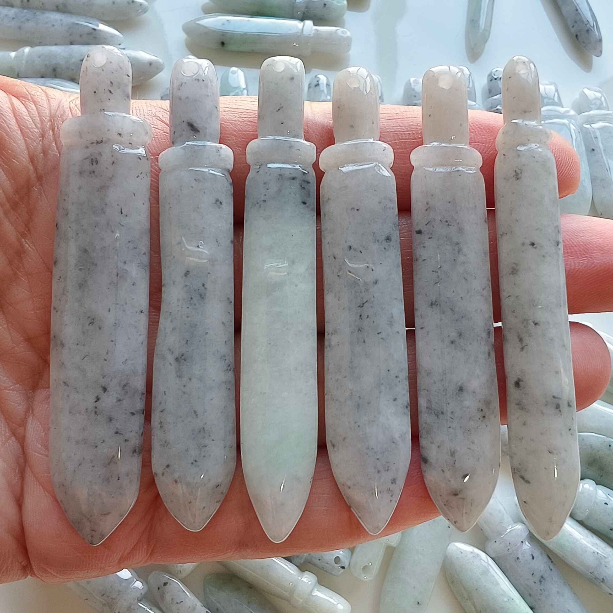DDP 67-72mm Natural Certificated Type A Black Chicken Species Burmese Jadeite Sword Pendant