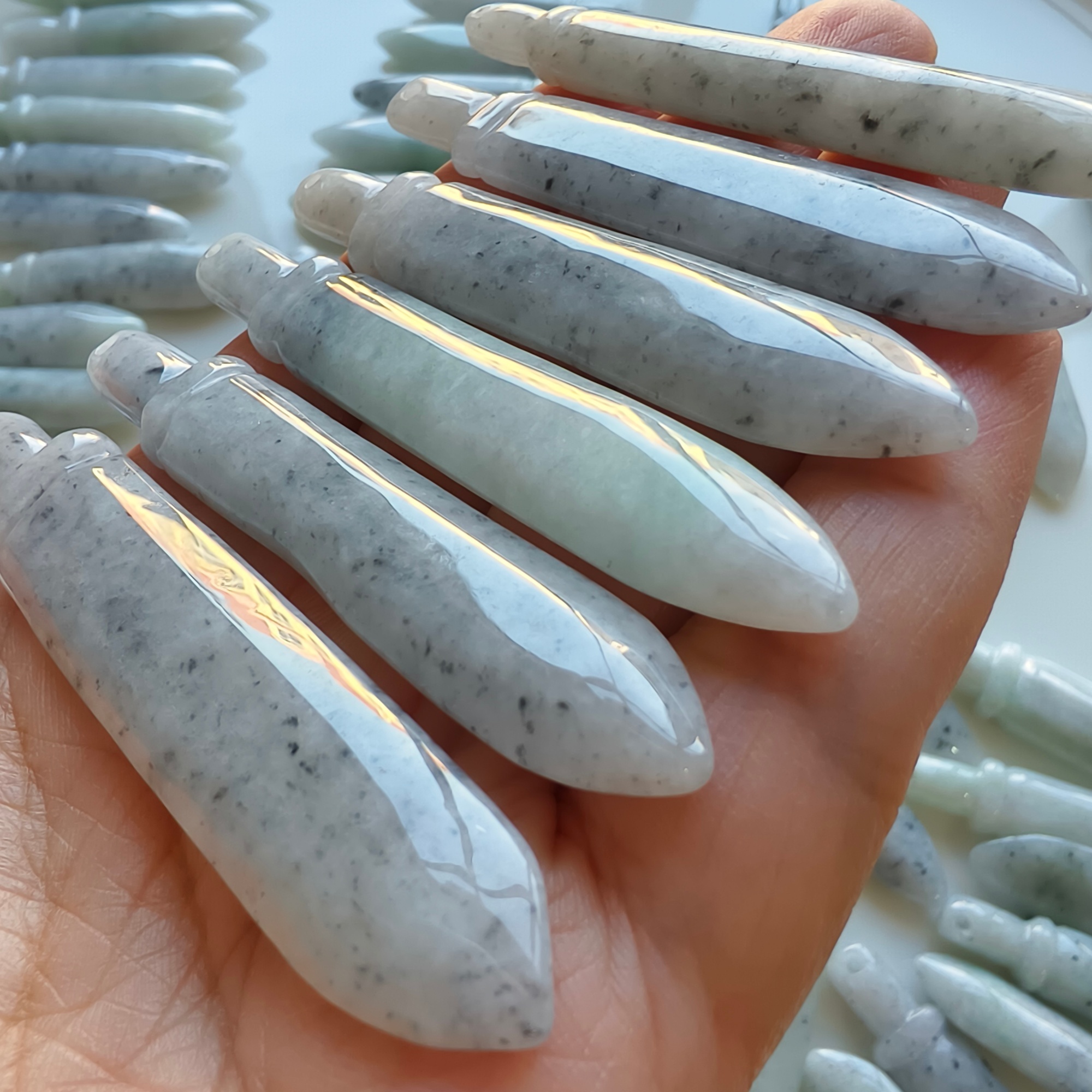 DDP 67-72mm Natural Certificated Type A Black Chicken Species Burmese Jadeite Sword Pendant