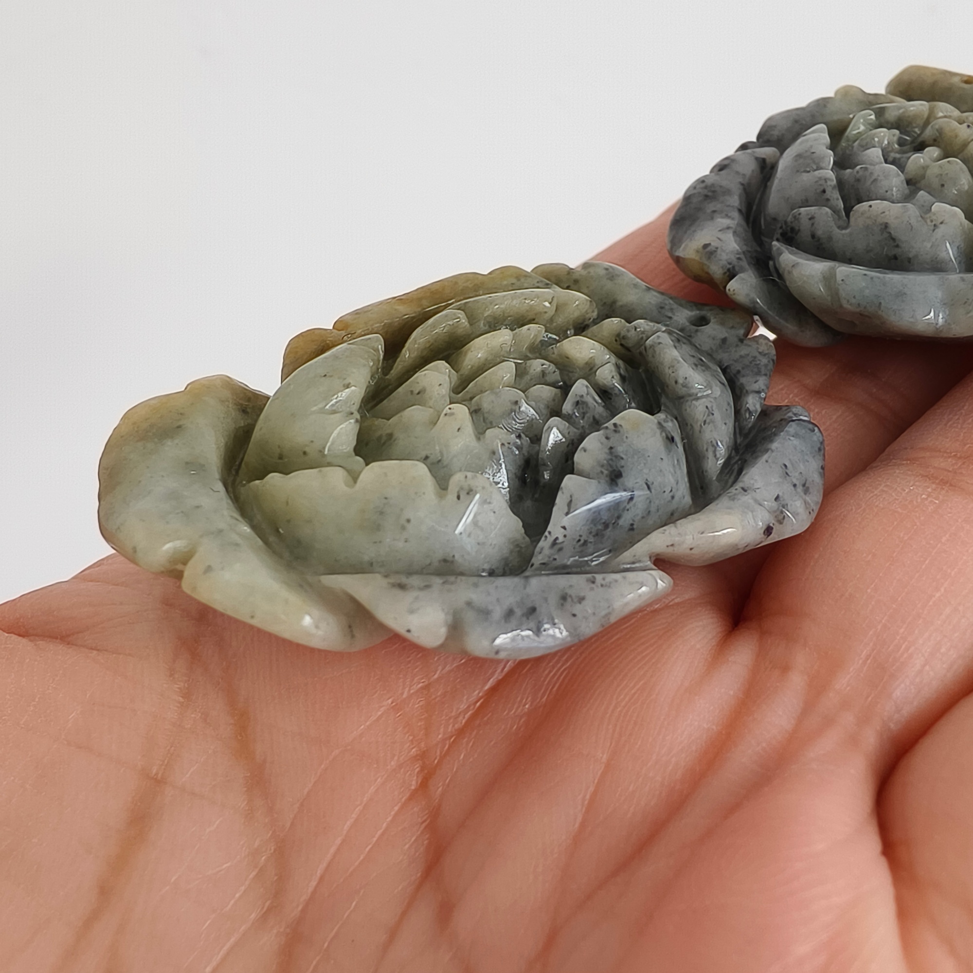 DDP 44.5-52mm Natural Certificated Black Chicken Species Yellow Burmese Jadeite Rose Pendant