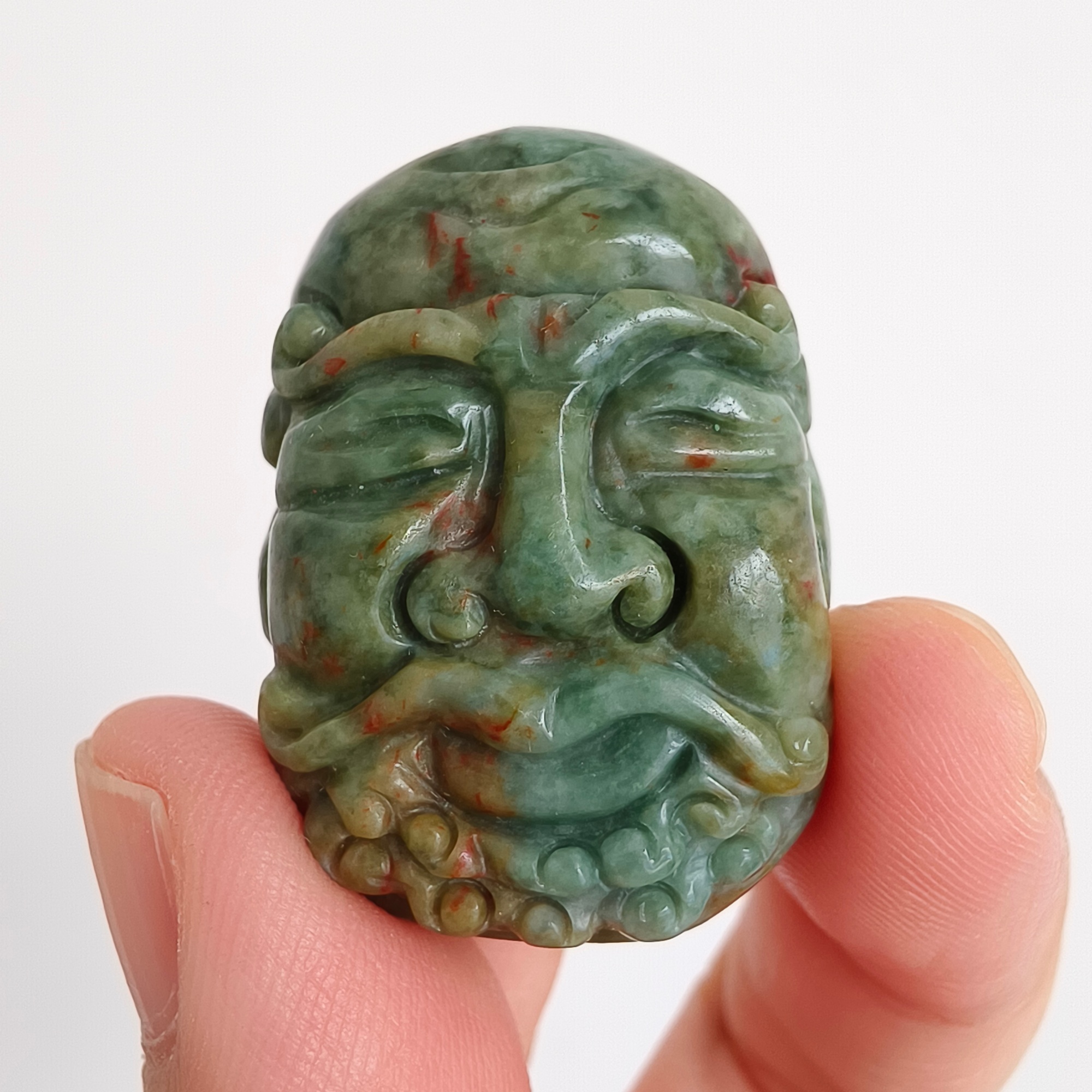 DDP 34.5mm Natural Certificated Green Yellow Burmese Jadeite Arhat Pendant