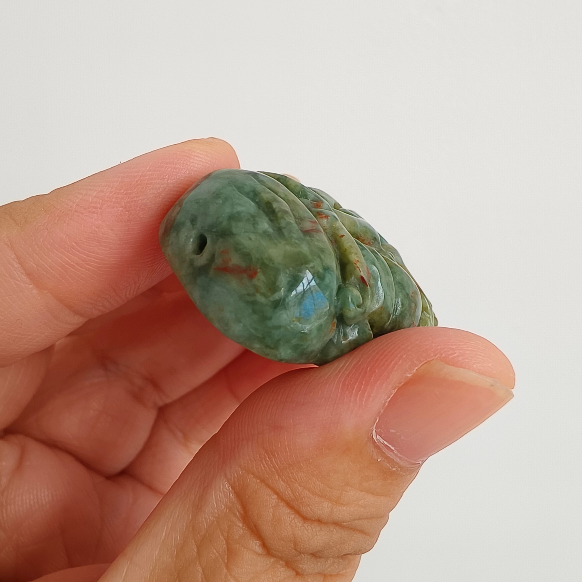 DDP 34.5mm Natural Certificated Green Yellow Burmese Jadeite Arhat Pendant