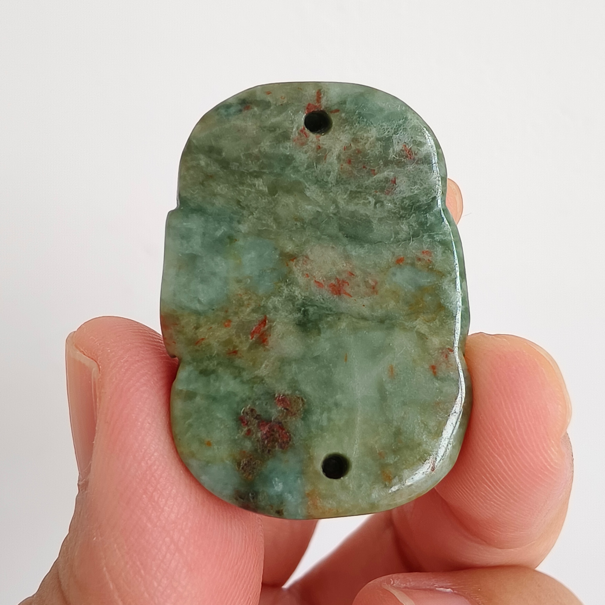 DDP 34.5mm Natural Certificated Green Yellow Burmese Jadeite Arhat Pendant
