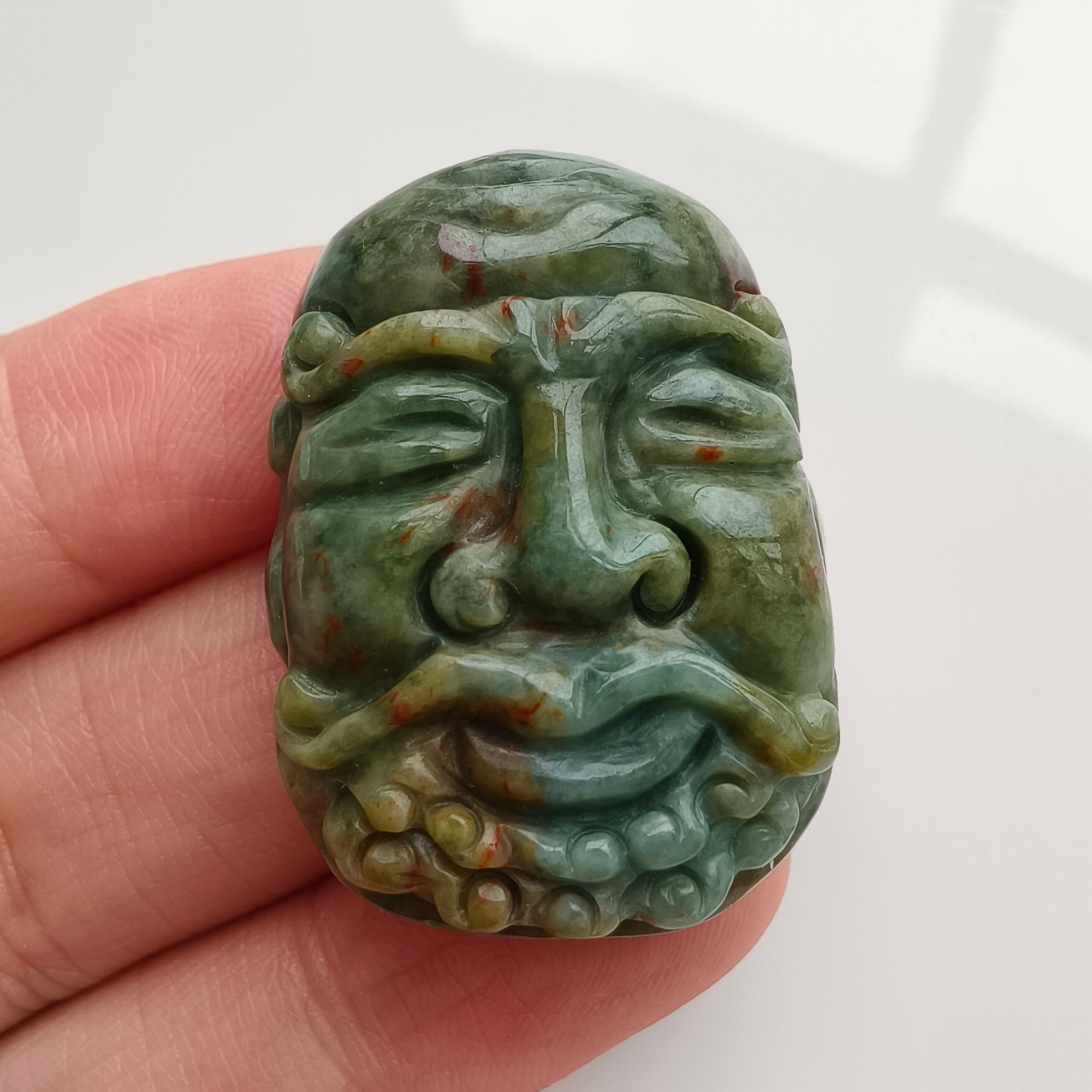 DDP 34.5mm Natural Certificated Green Yellow Burmese Jadeite Arhat Pendant