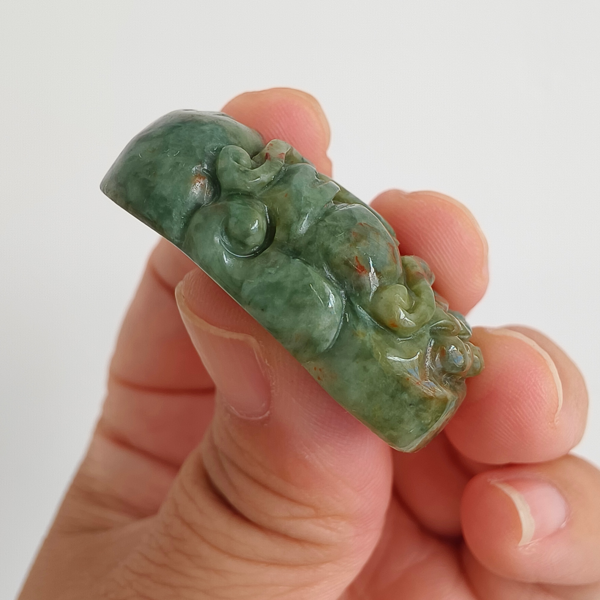 DDP 34.5mm Natural Certificated Green Yellow Burmese Jadeite Arhat Pendant